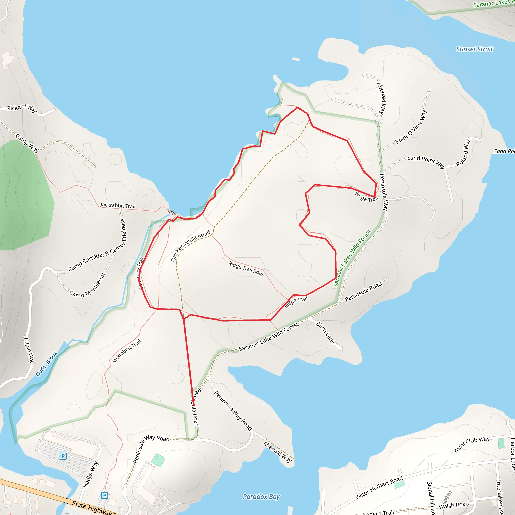 Outlet Brook and Ridge Trail Loop mobile static map