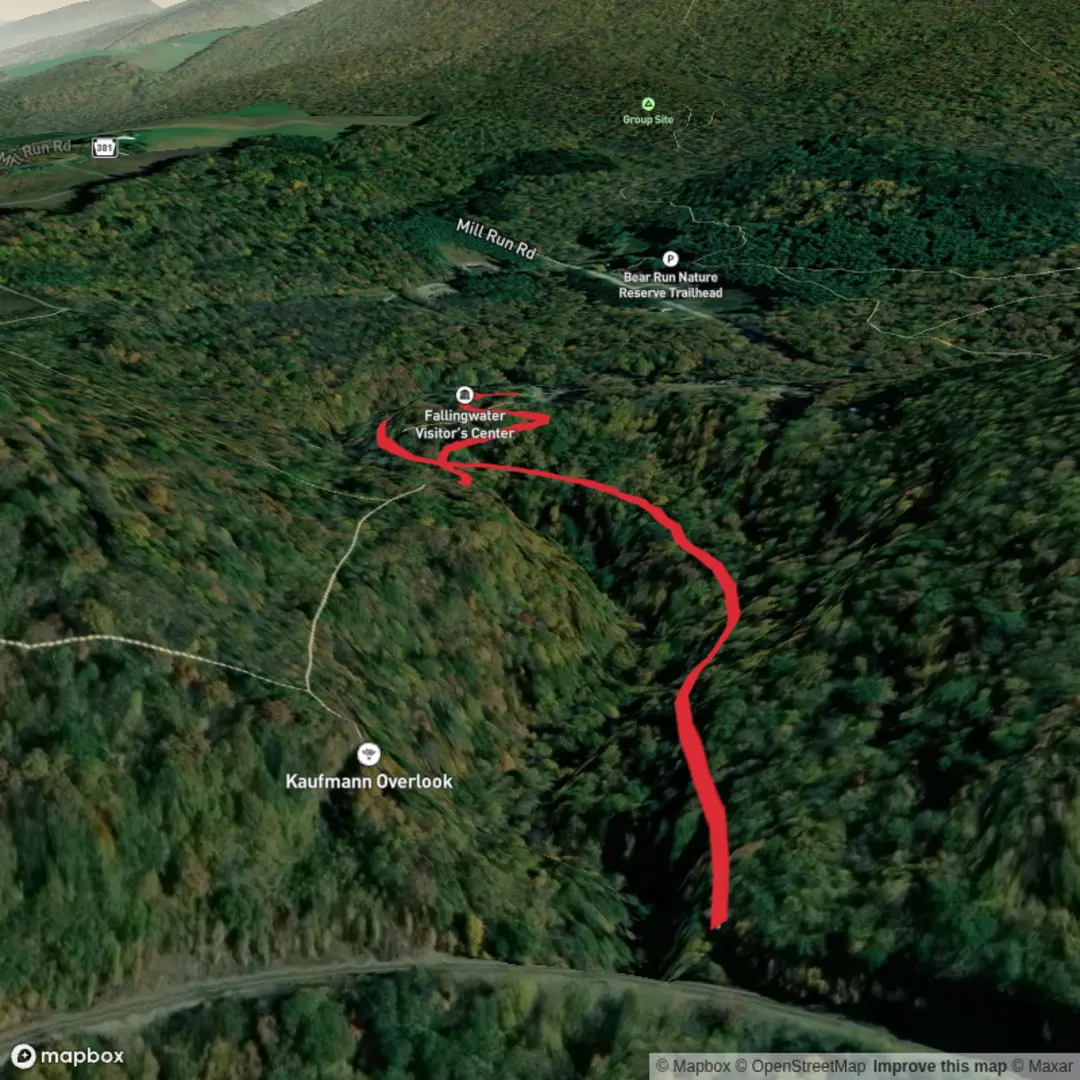 An image depicting the trail Lower Bear Run Trail and its surrounding area.