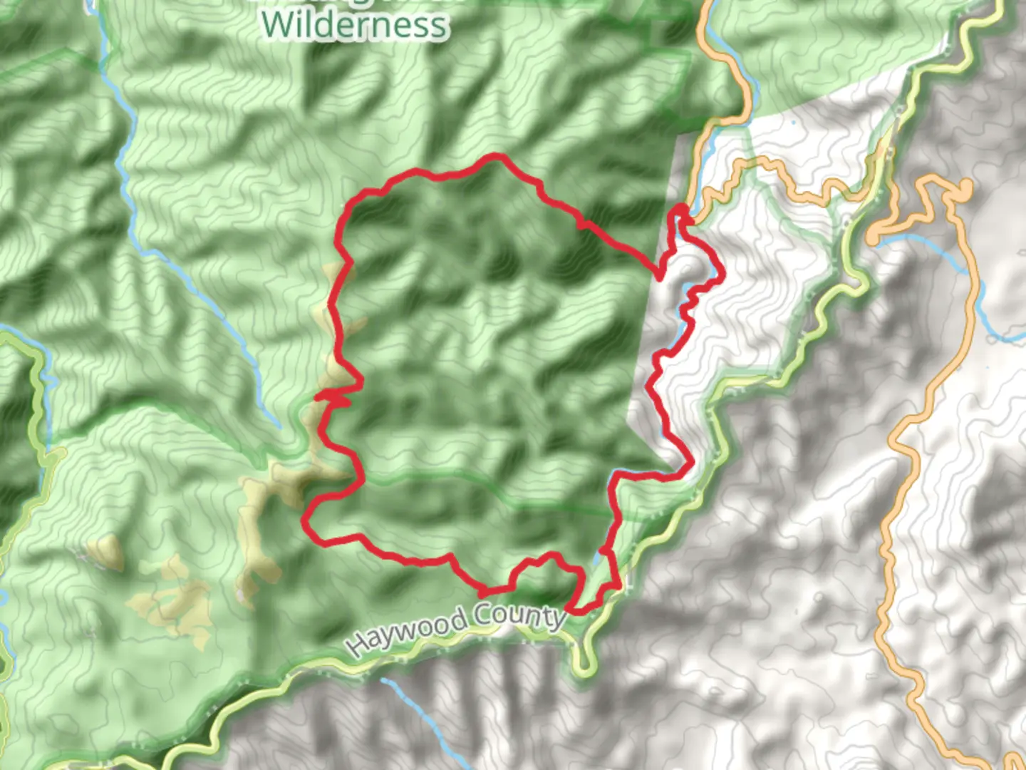 An image depicting the trail Big East Fork, Mountains-to-Sea and Old Butt Knob Loop Trail and its surrounding area.