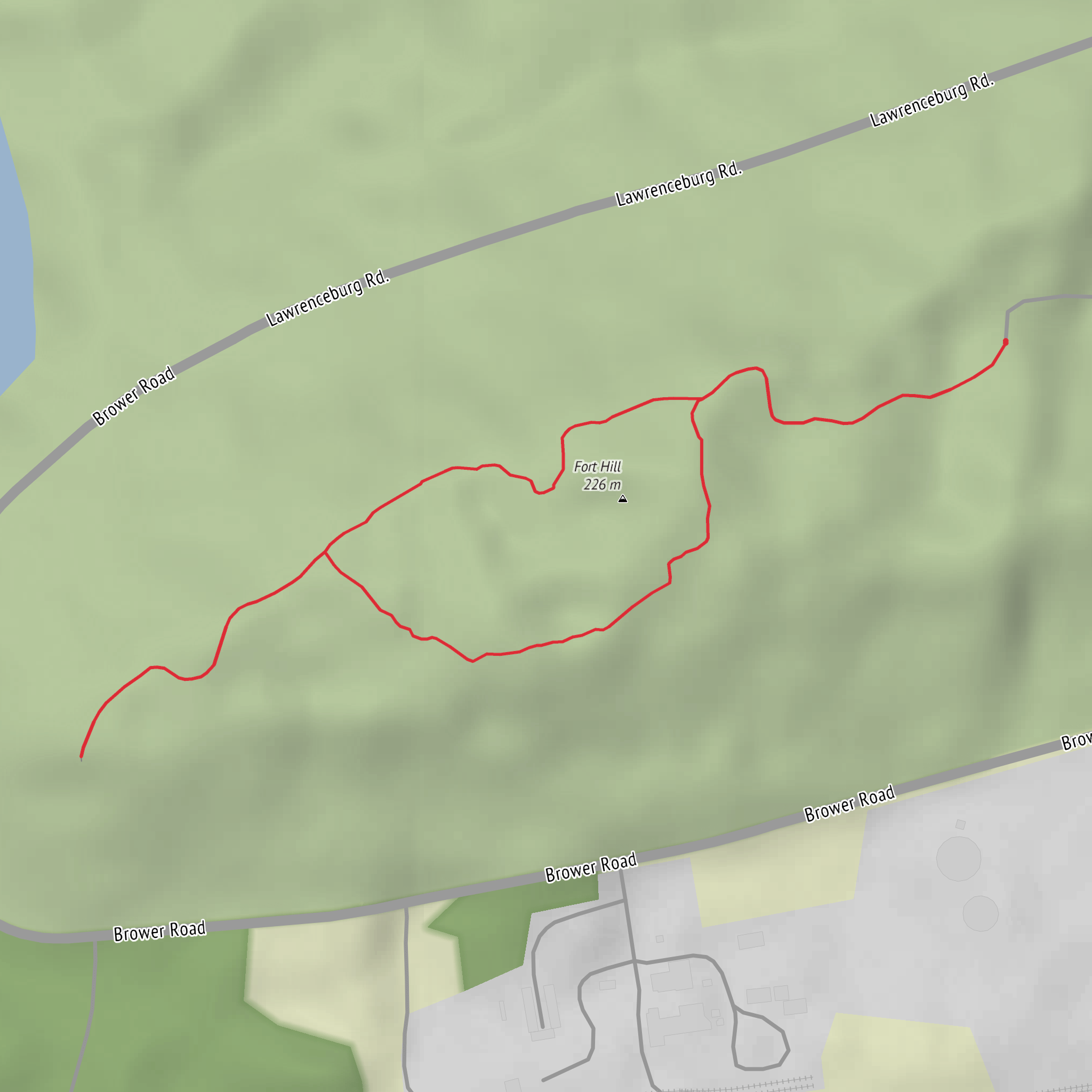 Shawnee Lookout Point via Miami Fort Trail mobile static map