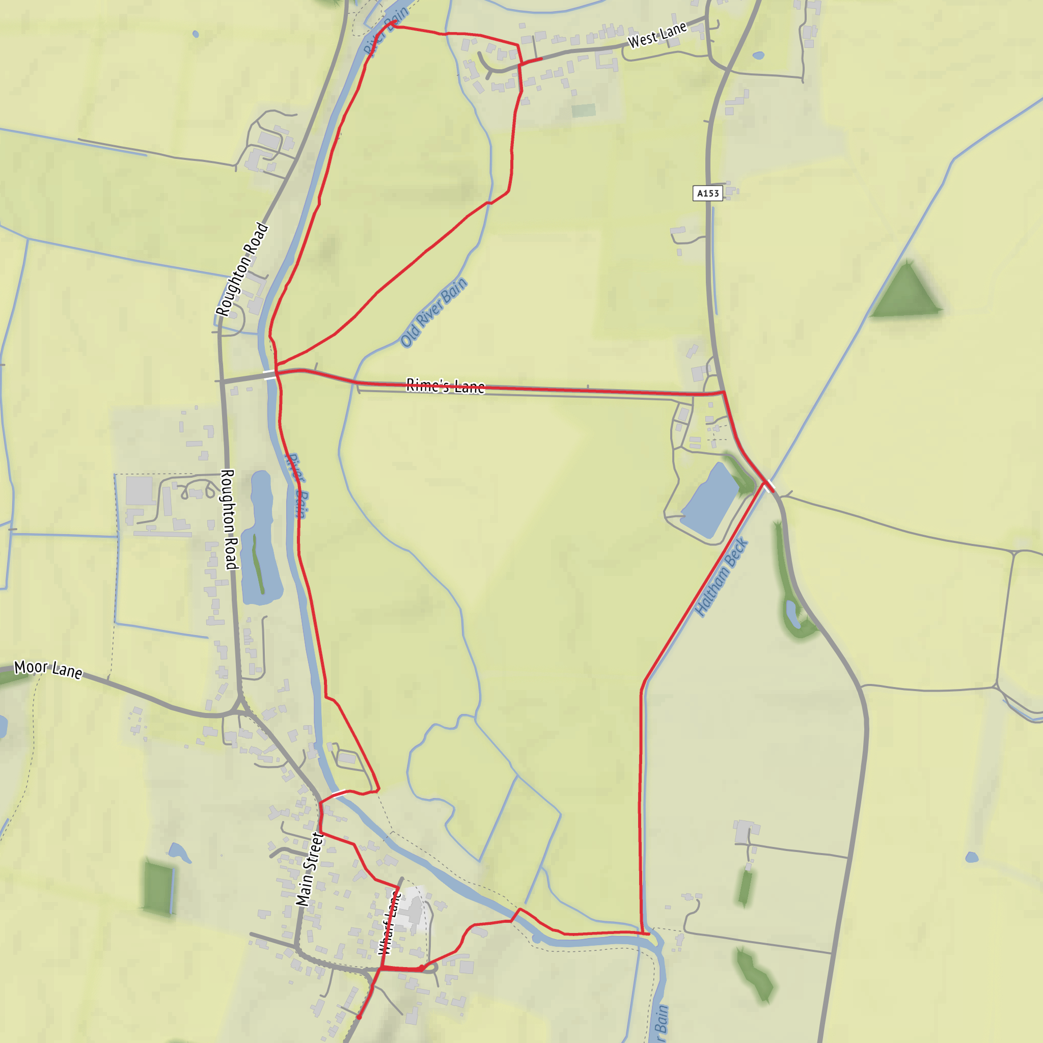 Haltham Lock and South Bridge Loop mobile static map