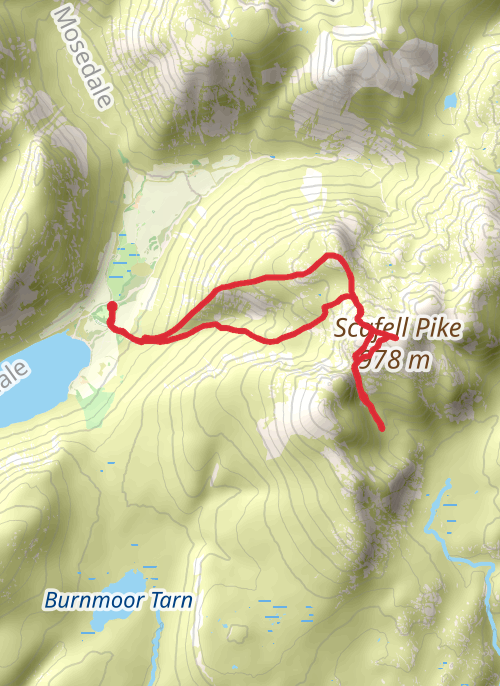 scafell hike mobile static map
