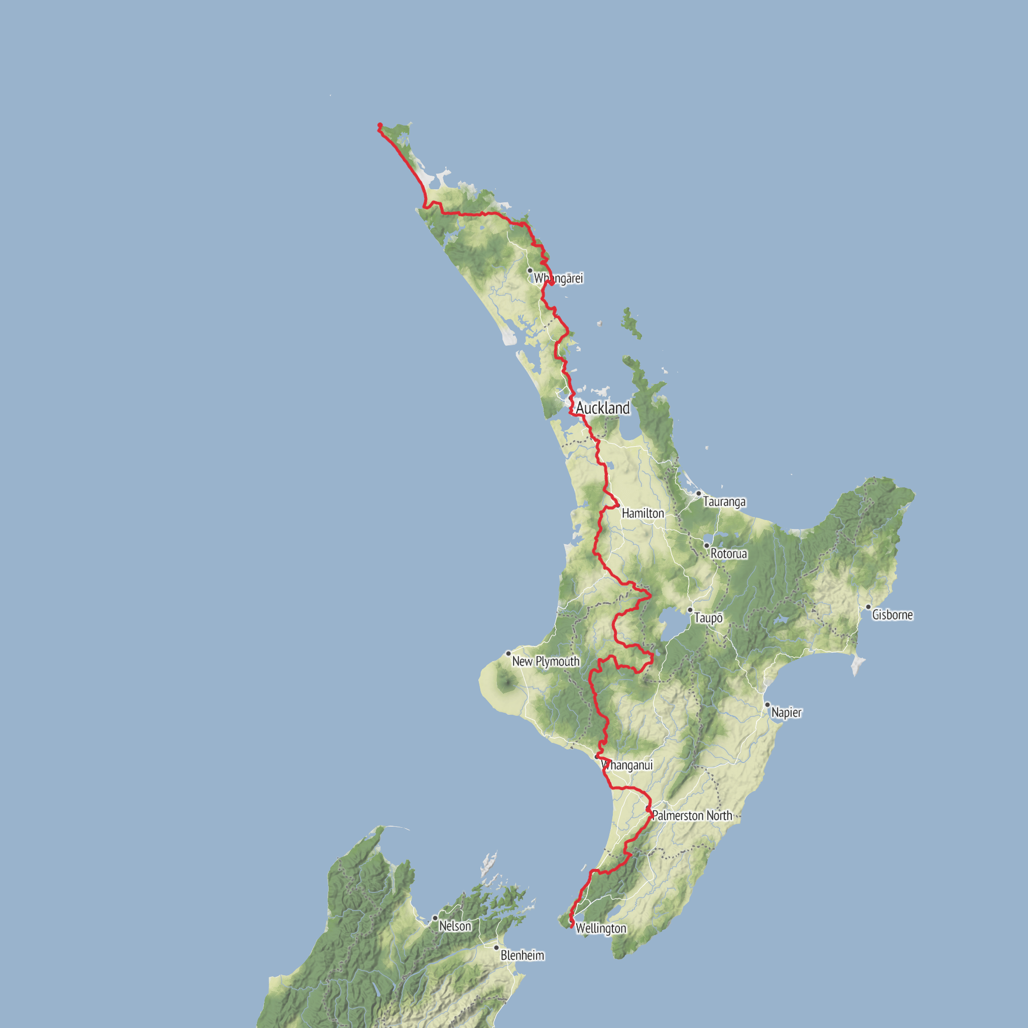 Te Araroa North Island mobile static map