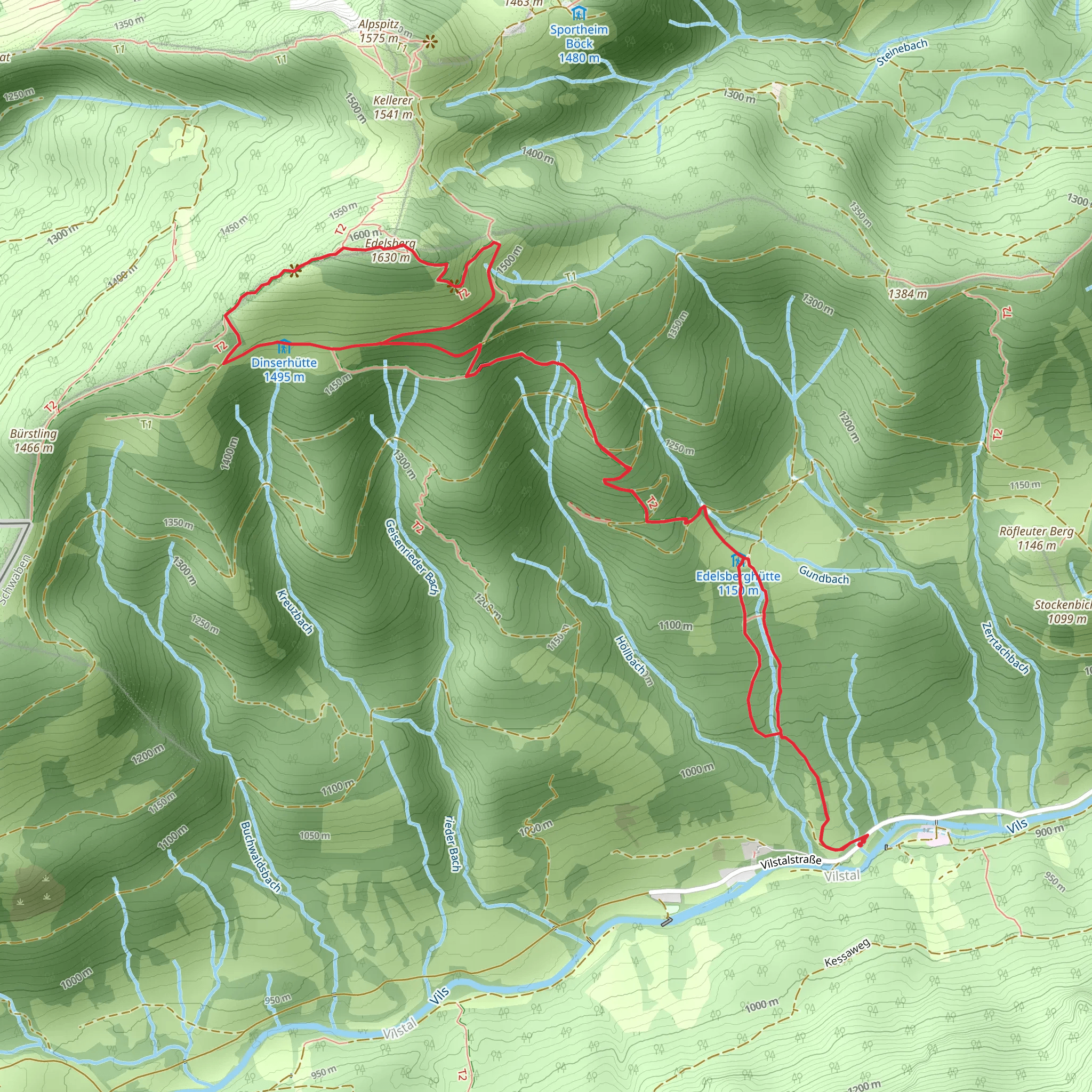 Bergpanorama from Vilstal Edelsberg Sued mobile static map
