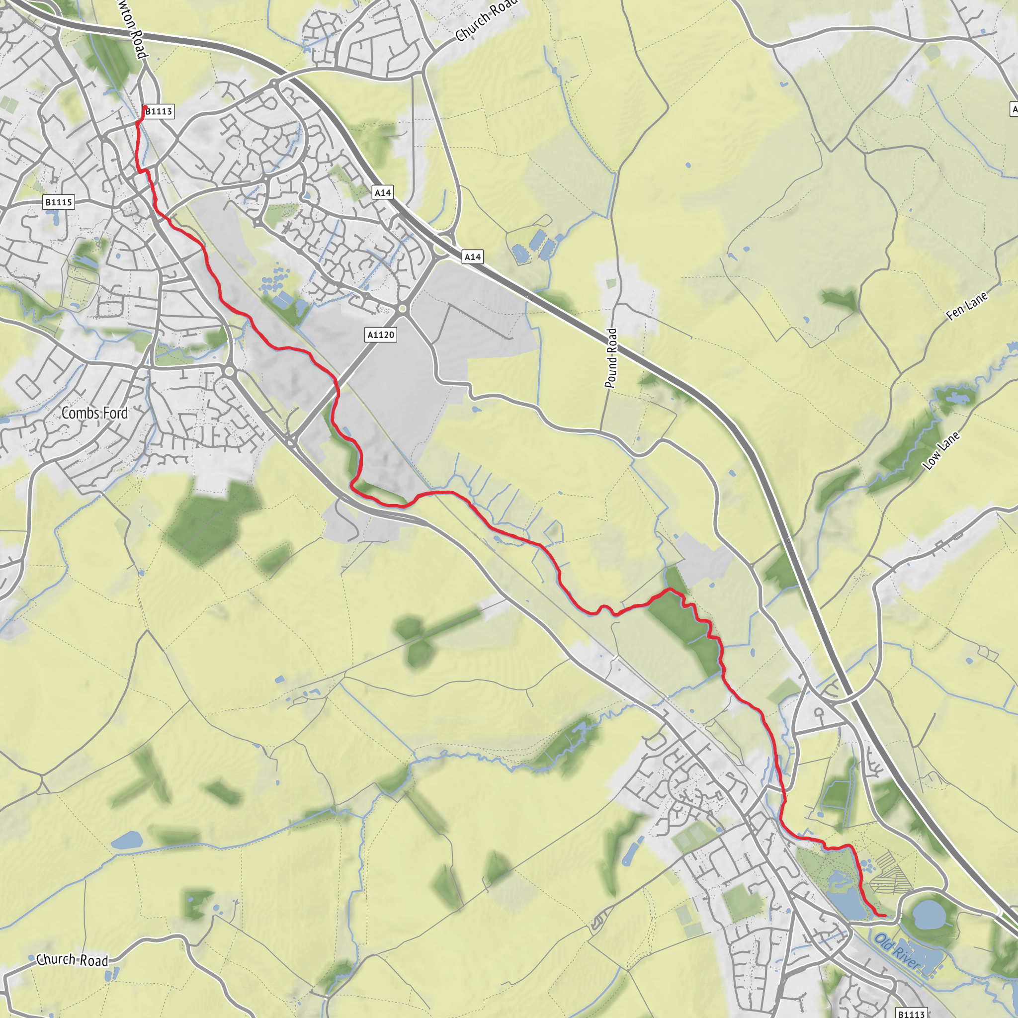 Stowmarket to Needham Lake mobile static map