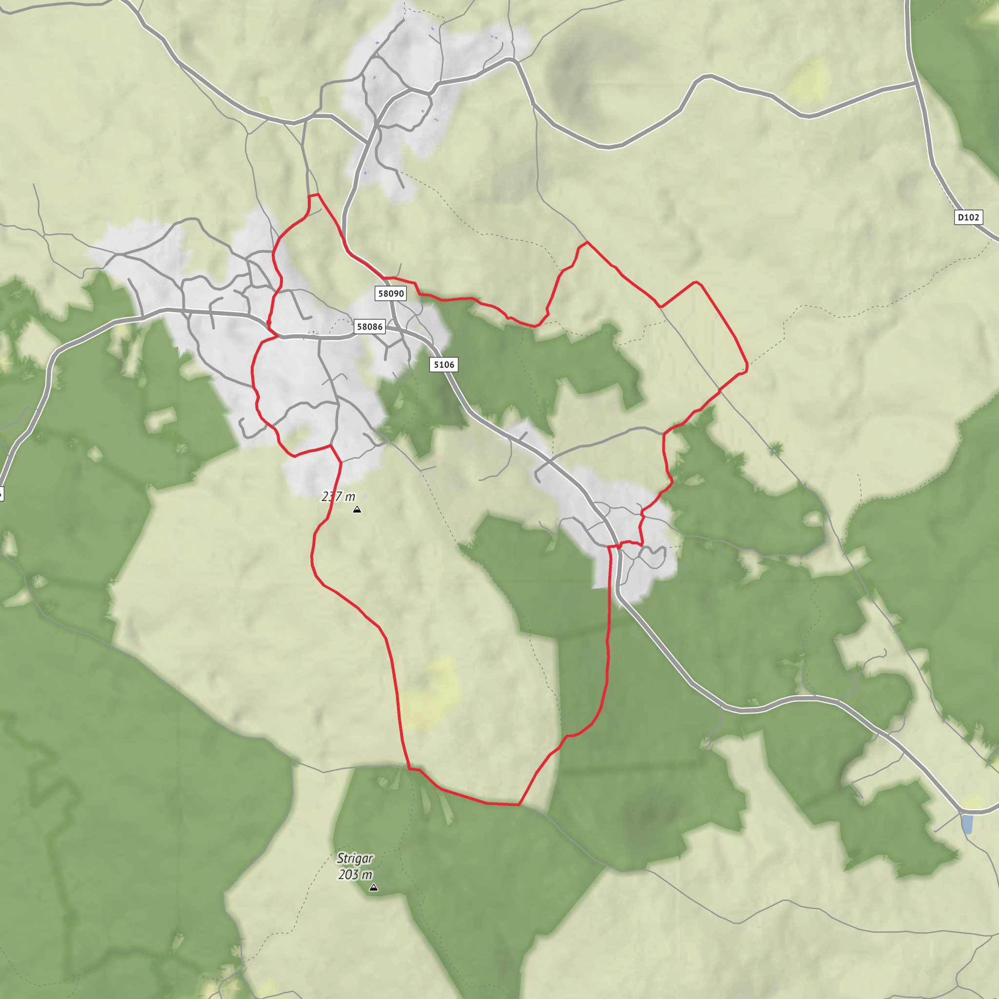 Vrh and Salatic Castle Loop mobile static map