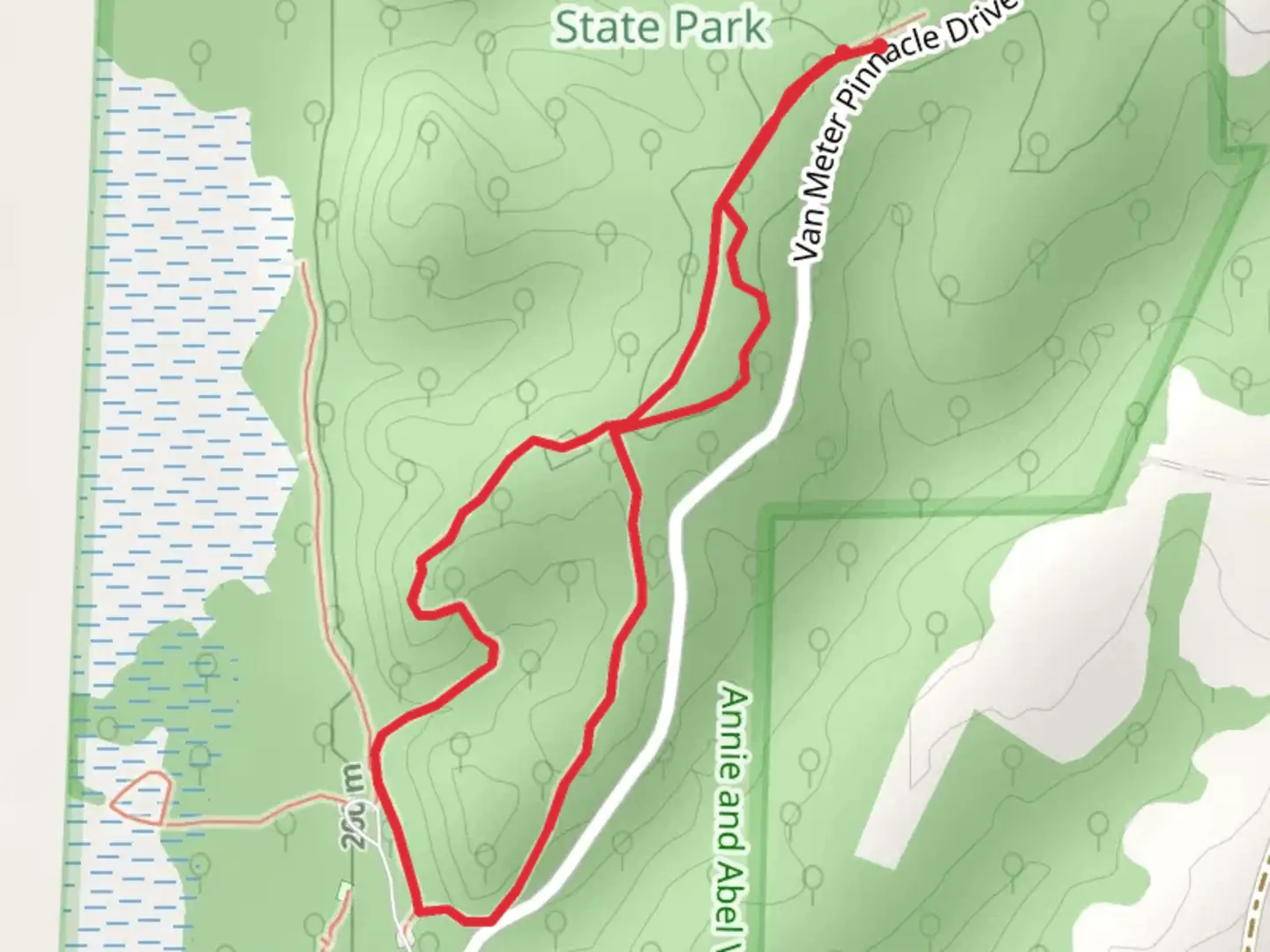 An image depicting the trail Earthworks Loop Trail and its surrounding area.