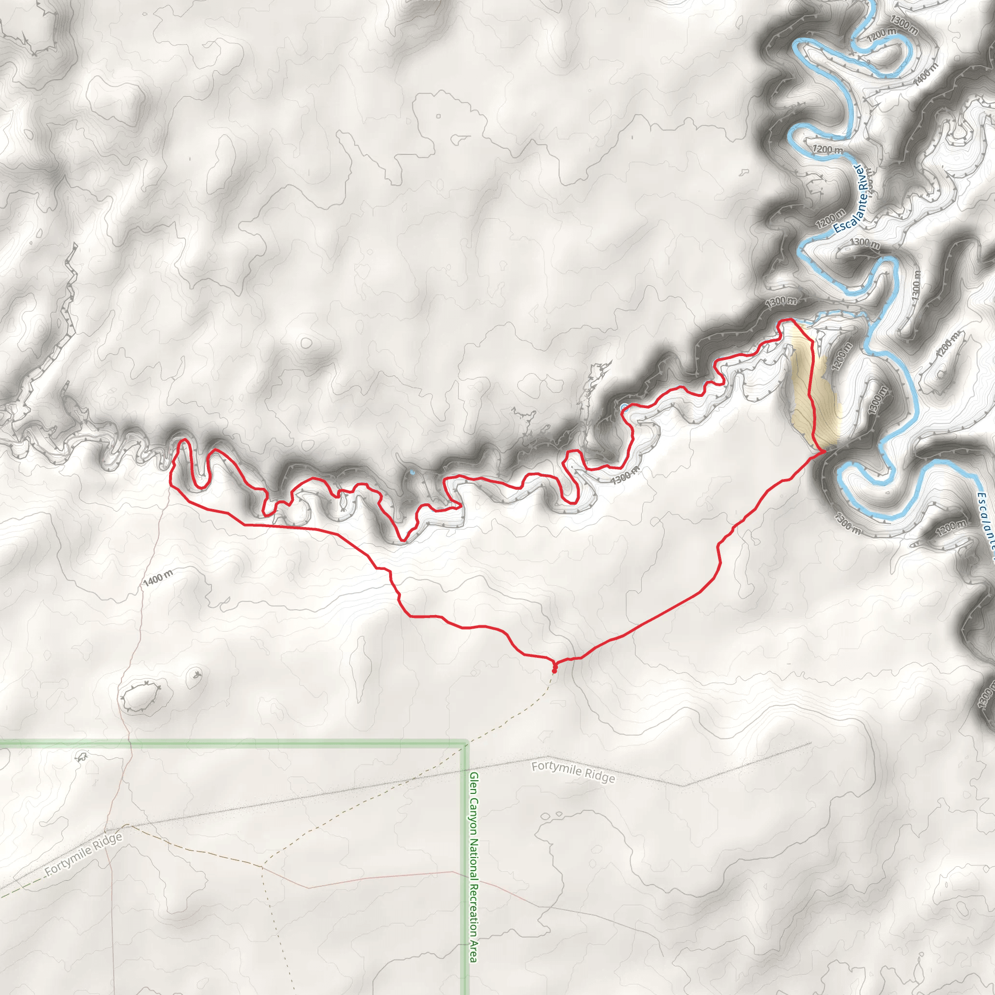 Crack-in-the-Wall and Coyote Gulch Loop mobile static map