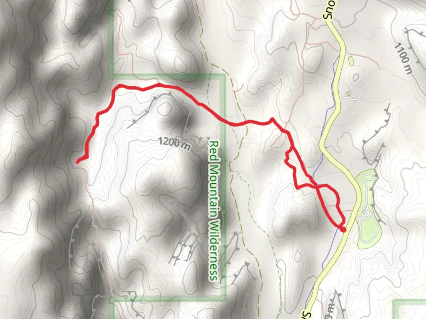 An image depicting the trail Red Sands Trail and Padre Canyon Trail and its surrounding area.