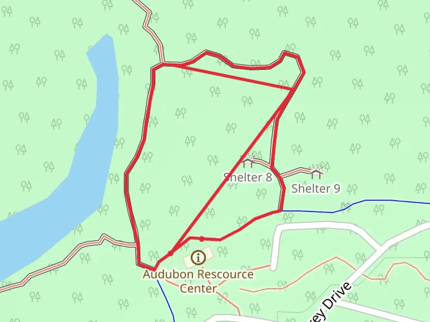 An image depicting the trail Osprey Drive Loop and its surrounding area.