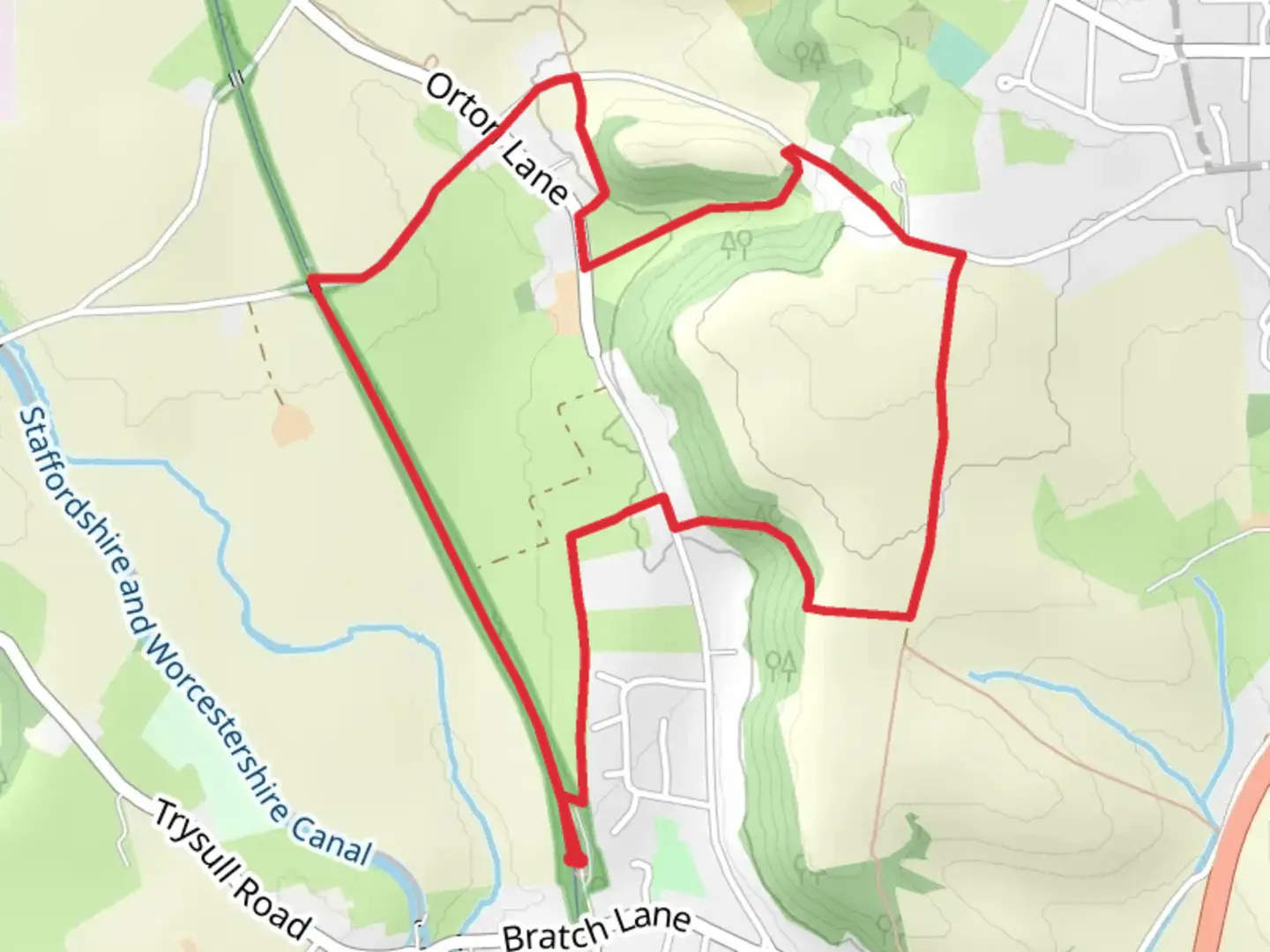 An image depicting the trail Orton Loop and its surrounding area.