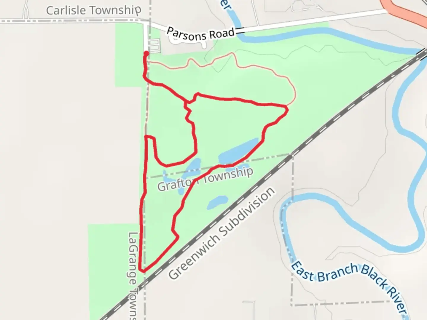 An image depicting the trail Fitness and Big Loop Trail and its surrounding area.