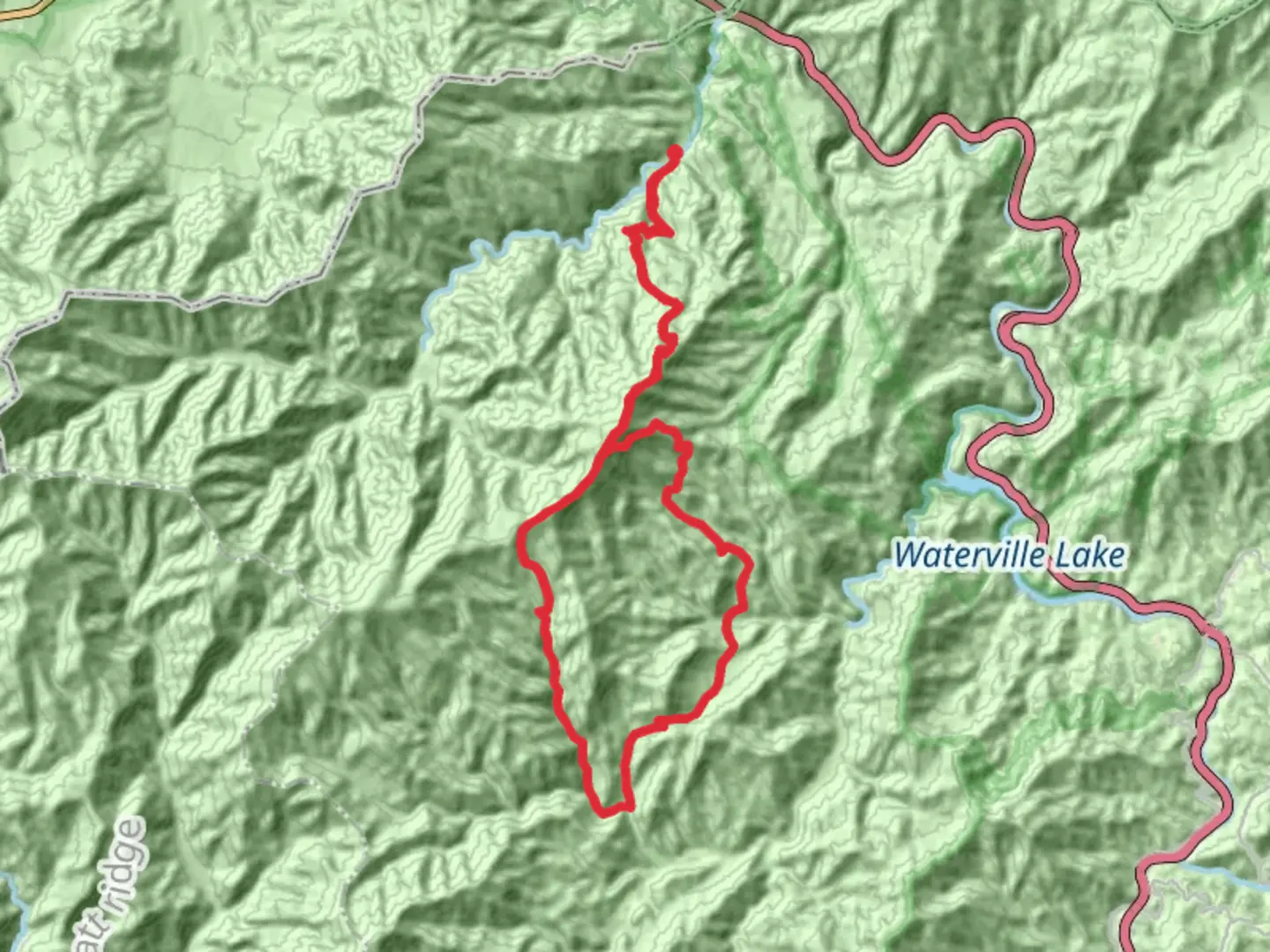 An image depicting the trail Long Bunk - Little Cataloochee - Pretty Hollow Gap - Mount Sterling Loop Trail and its surrounding area.