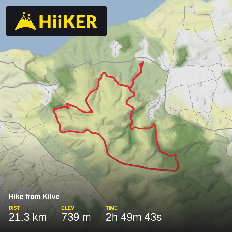 A map preview of the recording Hike from Kilve.