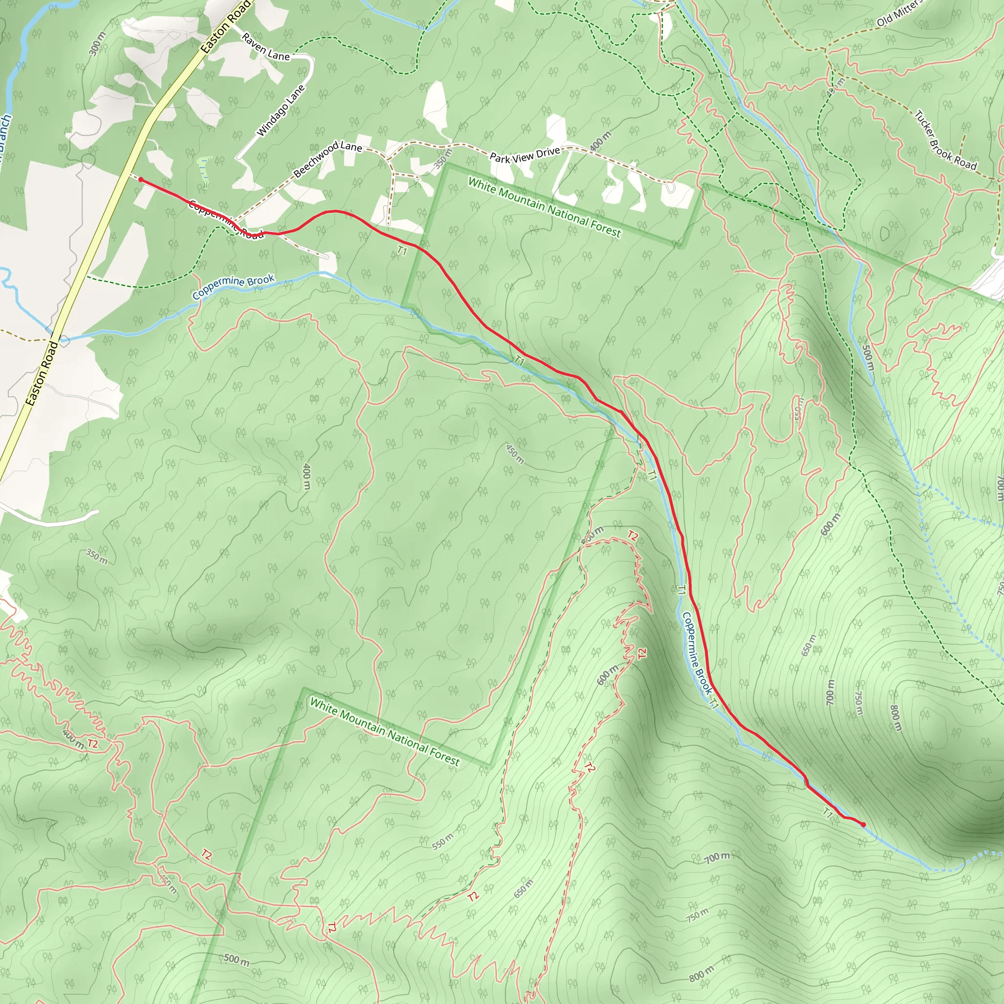 Bridalveil Falls via Coppermine Brook Trail mobile static map