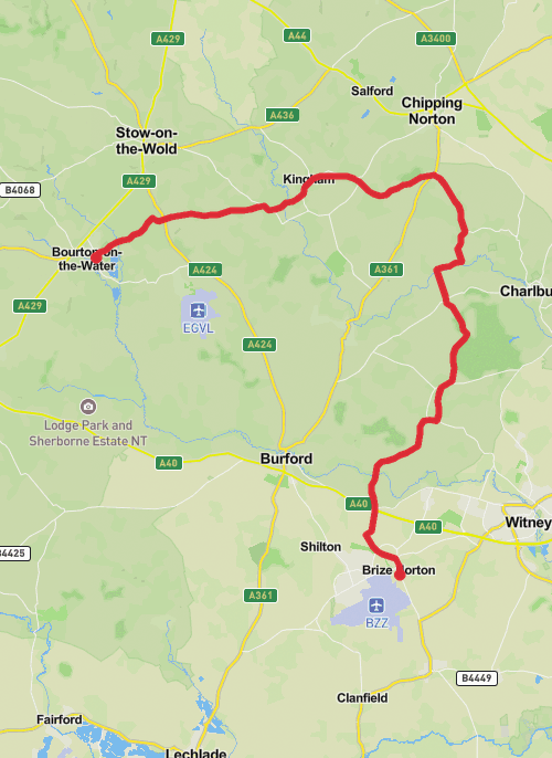 Hike from Broughton via Diddly Squat to Brize mobile static map