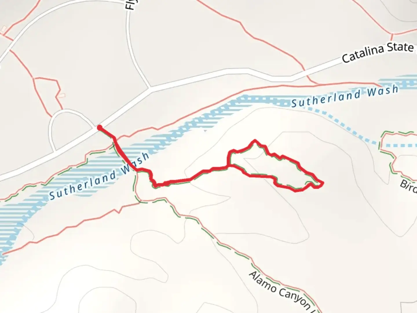 An image depicting the trail Romero Ruin Trail Loop and its surrounding area.