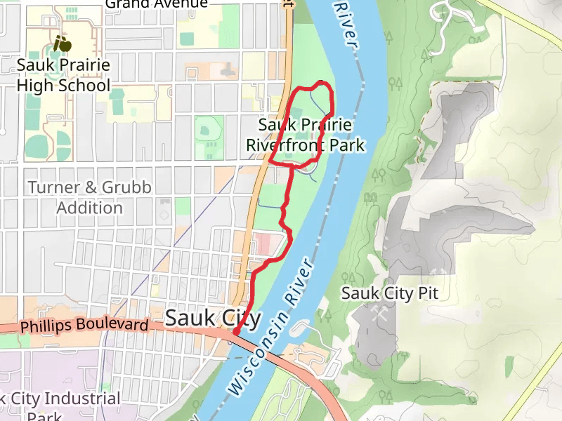 August Derleth Trail and Sauk Prairie Riverfront Park Loop