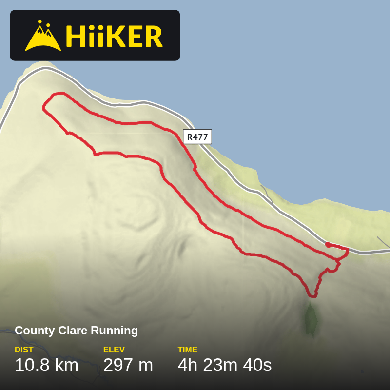 A map preview of the recording County Clare Running.