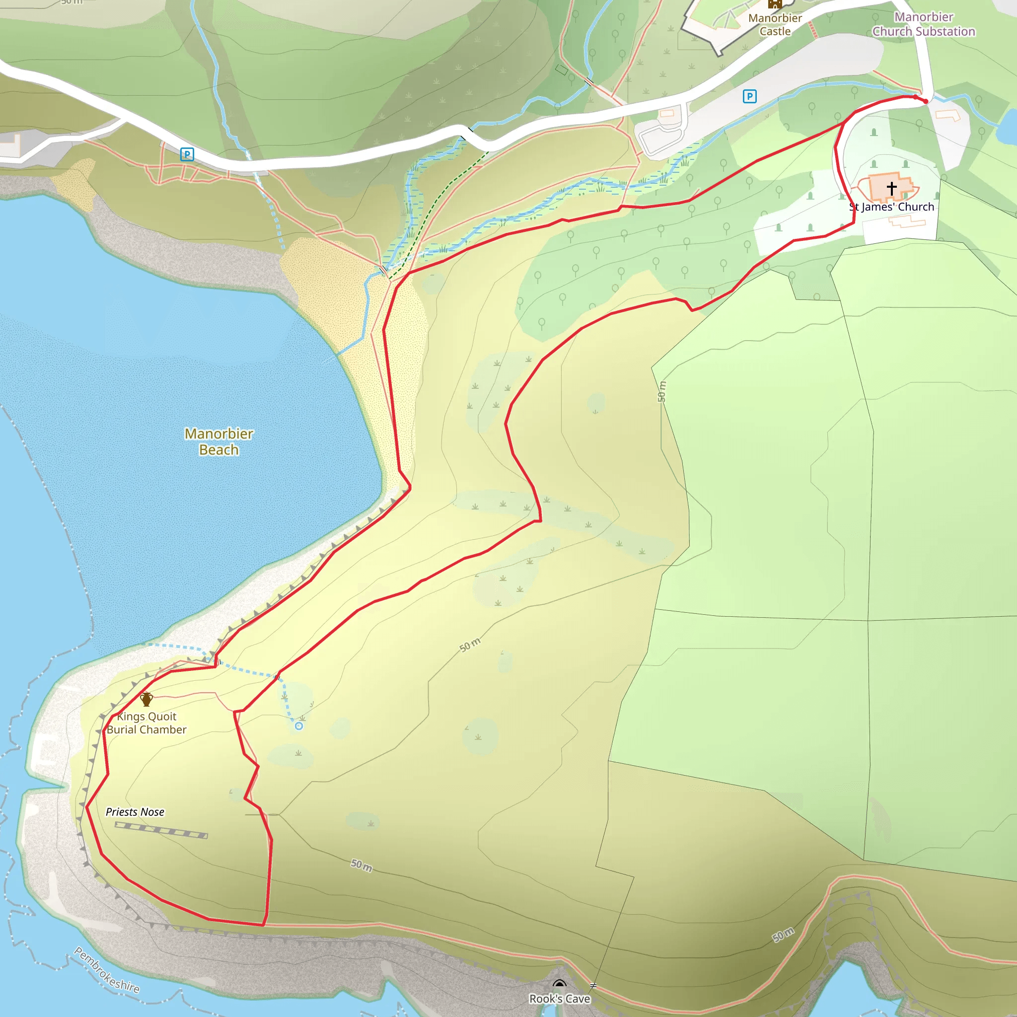 Manorbier - King's Quoit mobile static map