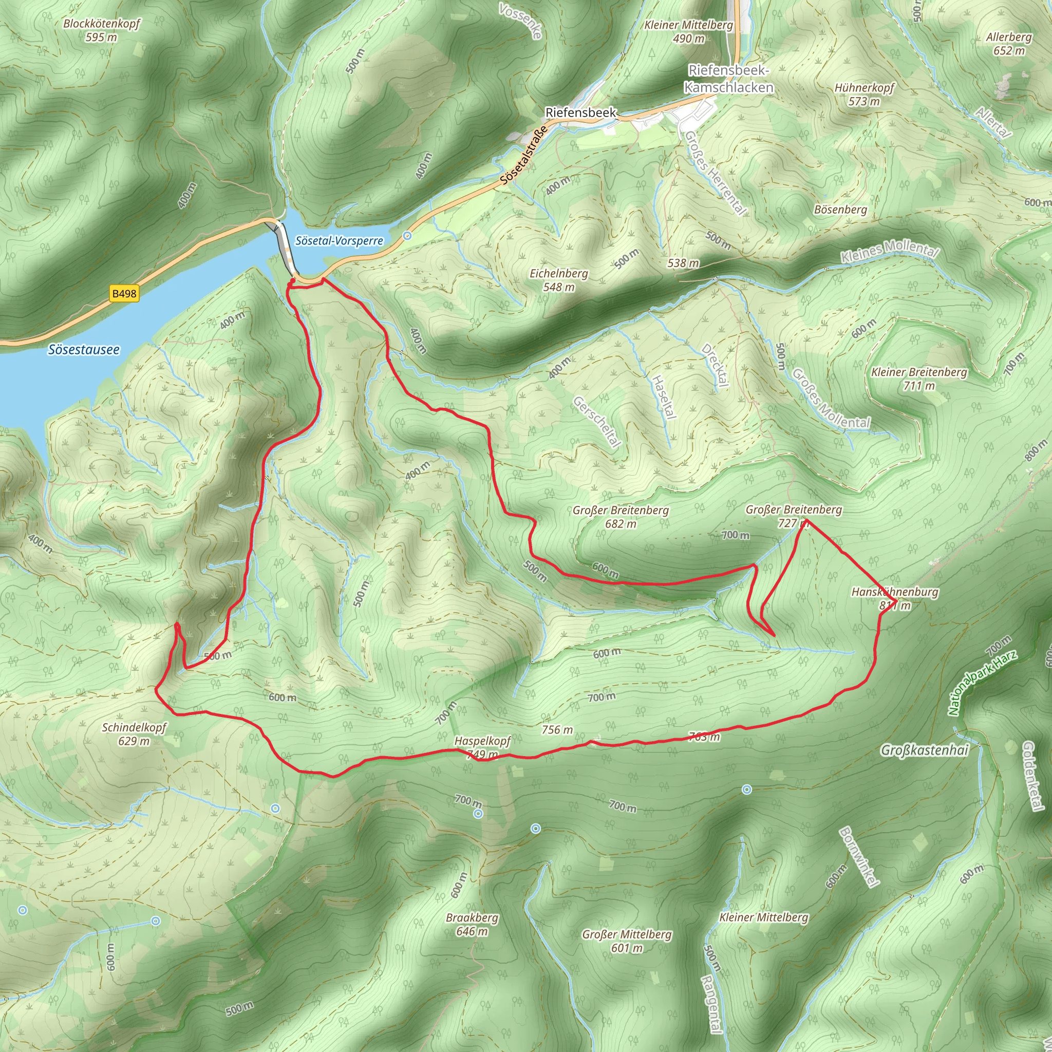 Hanskühnenburg and Haspelkopf via Harzklub Weg mobile static map