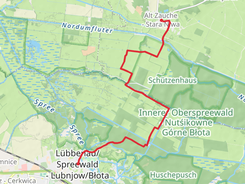 Lübbenau to Alt Zauche Stara Niwa Walk via Naturschutzgebiet