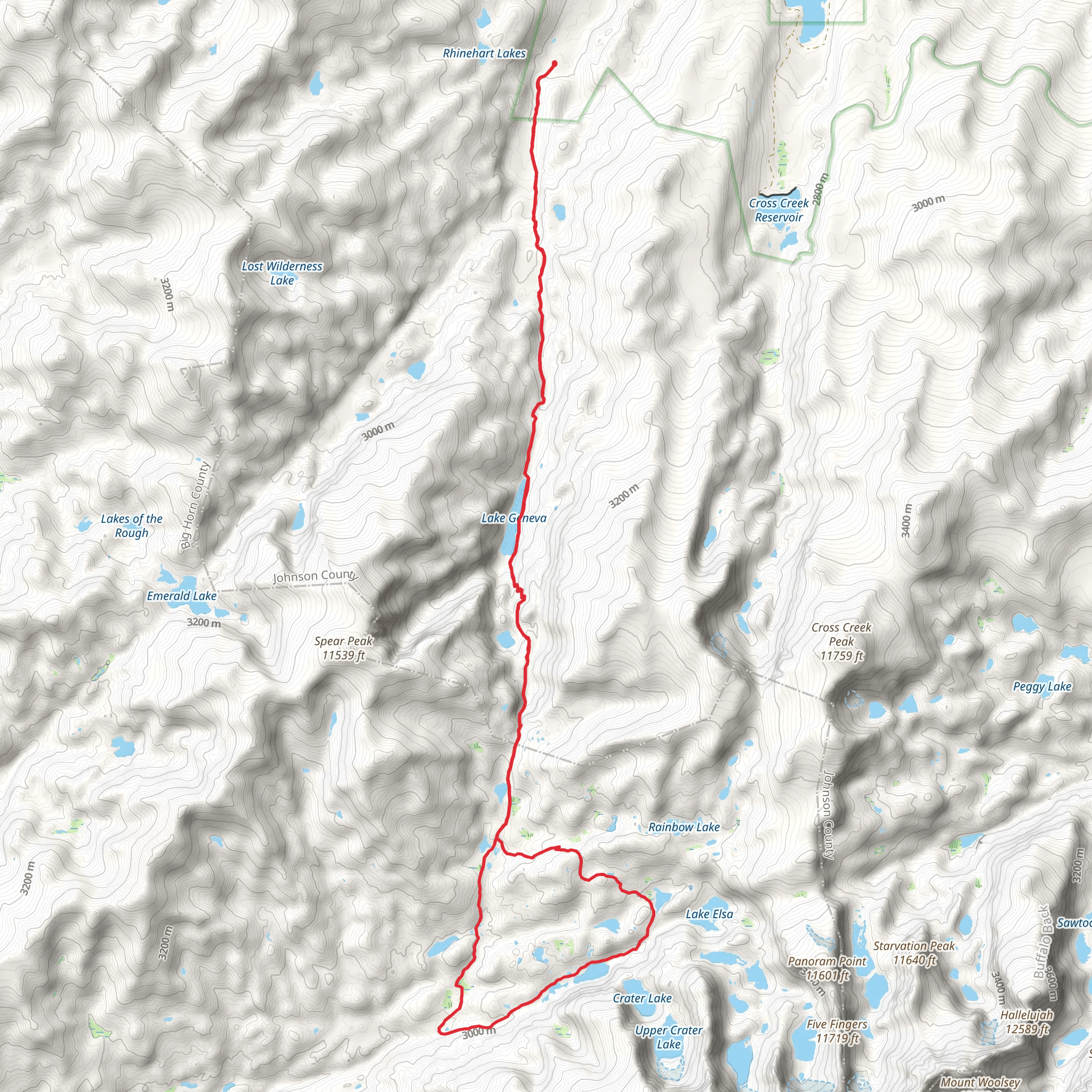 Solitude Loop Trail and Cliff Lake Trail mobile static map