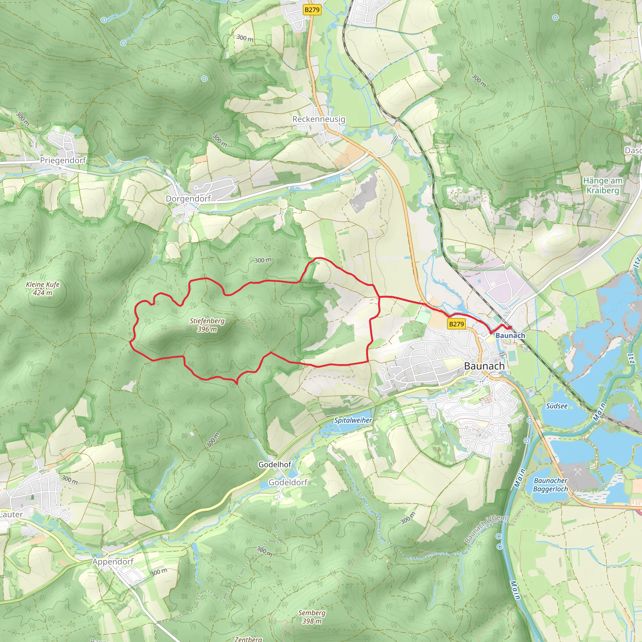 Baunach Stiefenberg Runde mobile static map