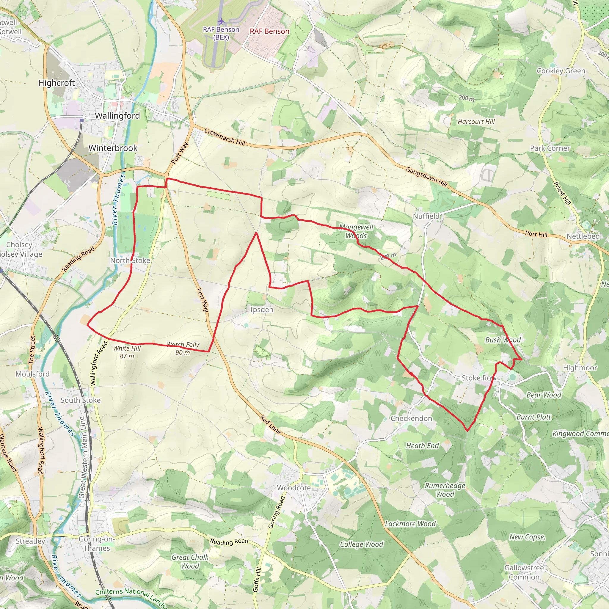 Judge's Walk from Checkendon mobile static map