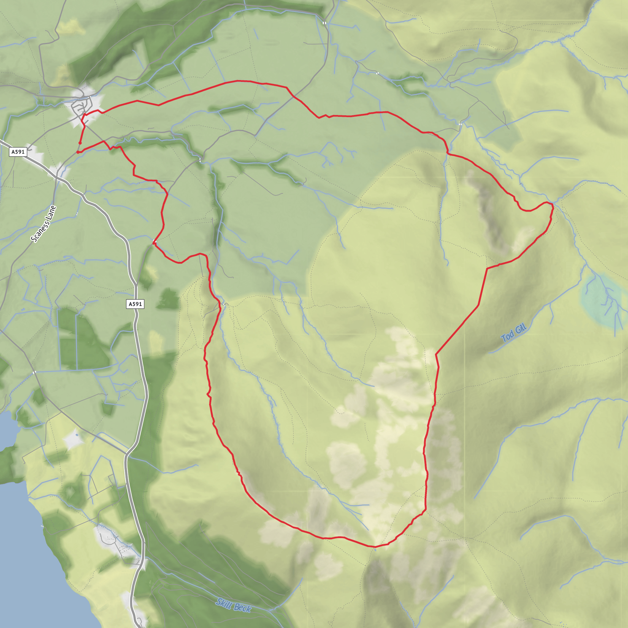 Hike to Skiddaw from Bassenthwaite mobile static map
