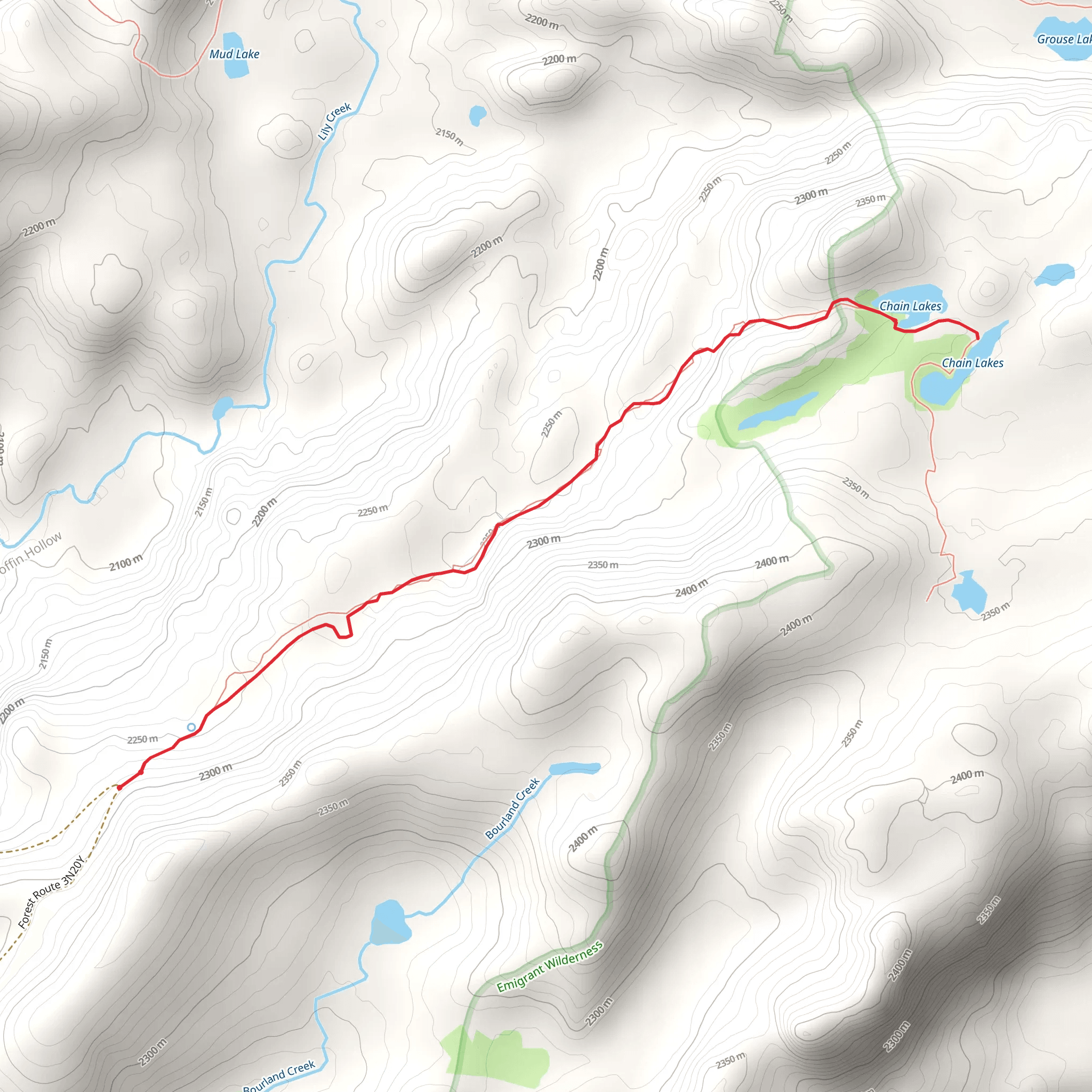 Box Spring - Chain Lakes Trail mobile static map
