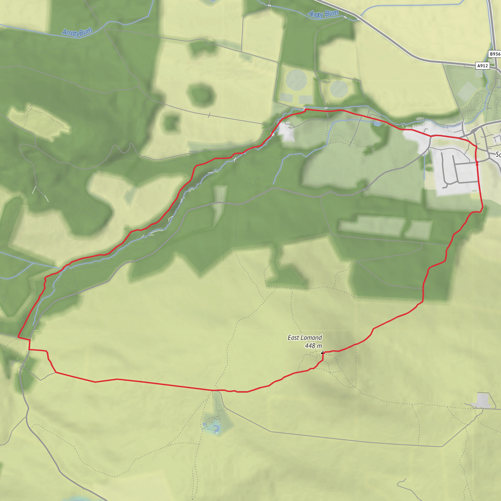 East Lomond and Maspie Den Loop mobile static map