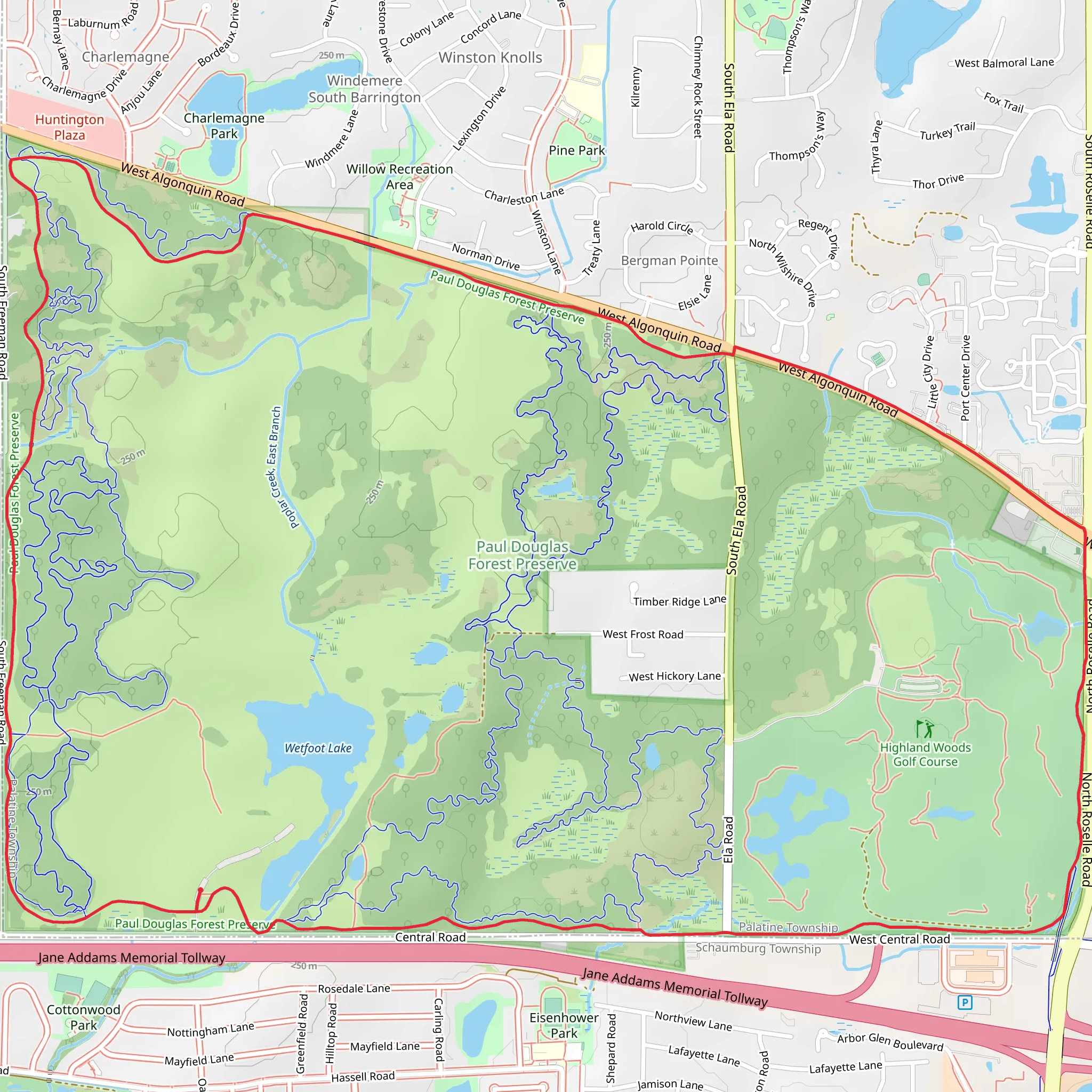 Paul Douglas Red Paved Loop Trail mobile static map