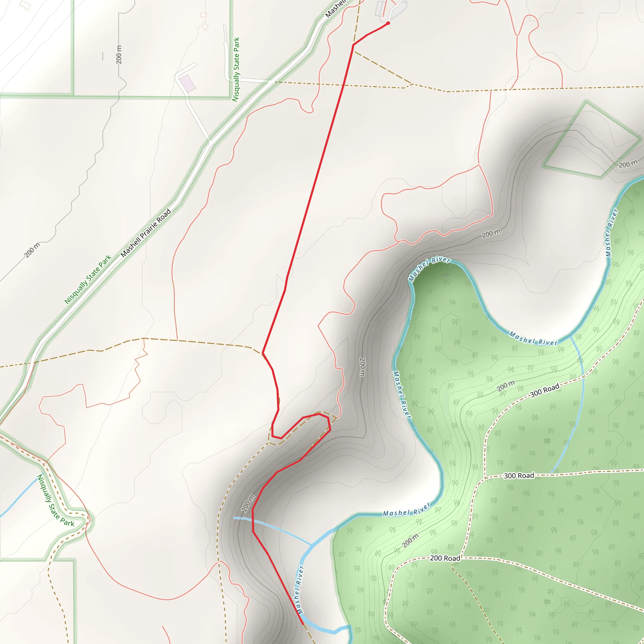 Walk to Mashel River mobile static map