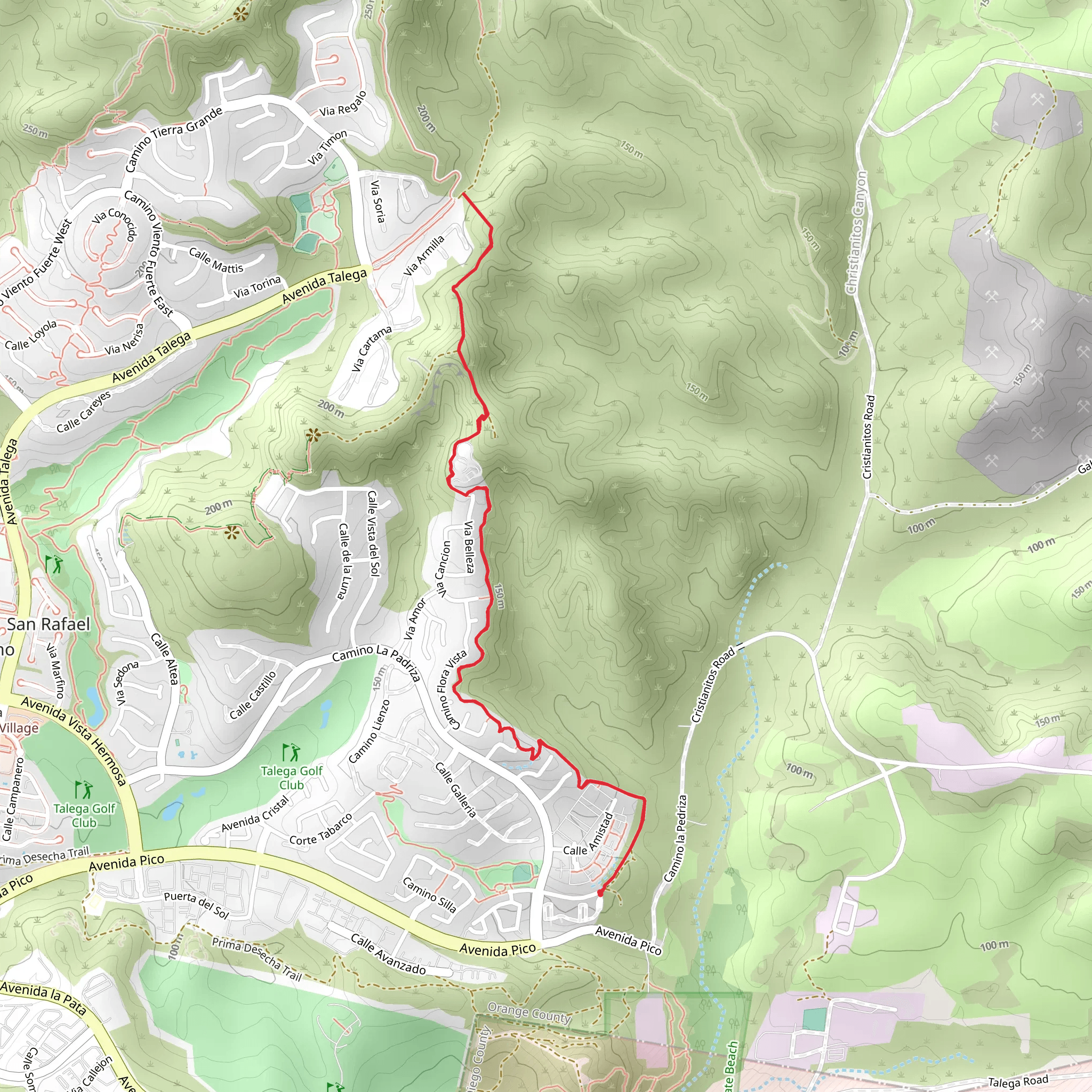 Cristianitos Trail Out and Back mobile static map