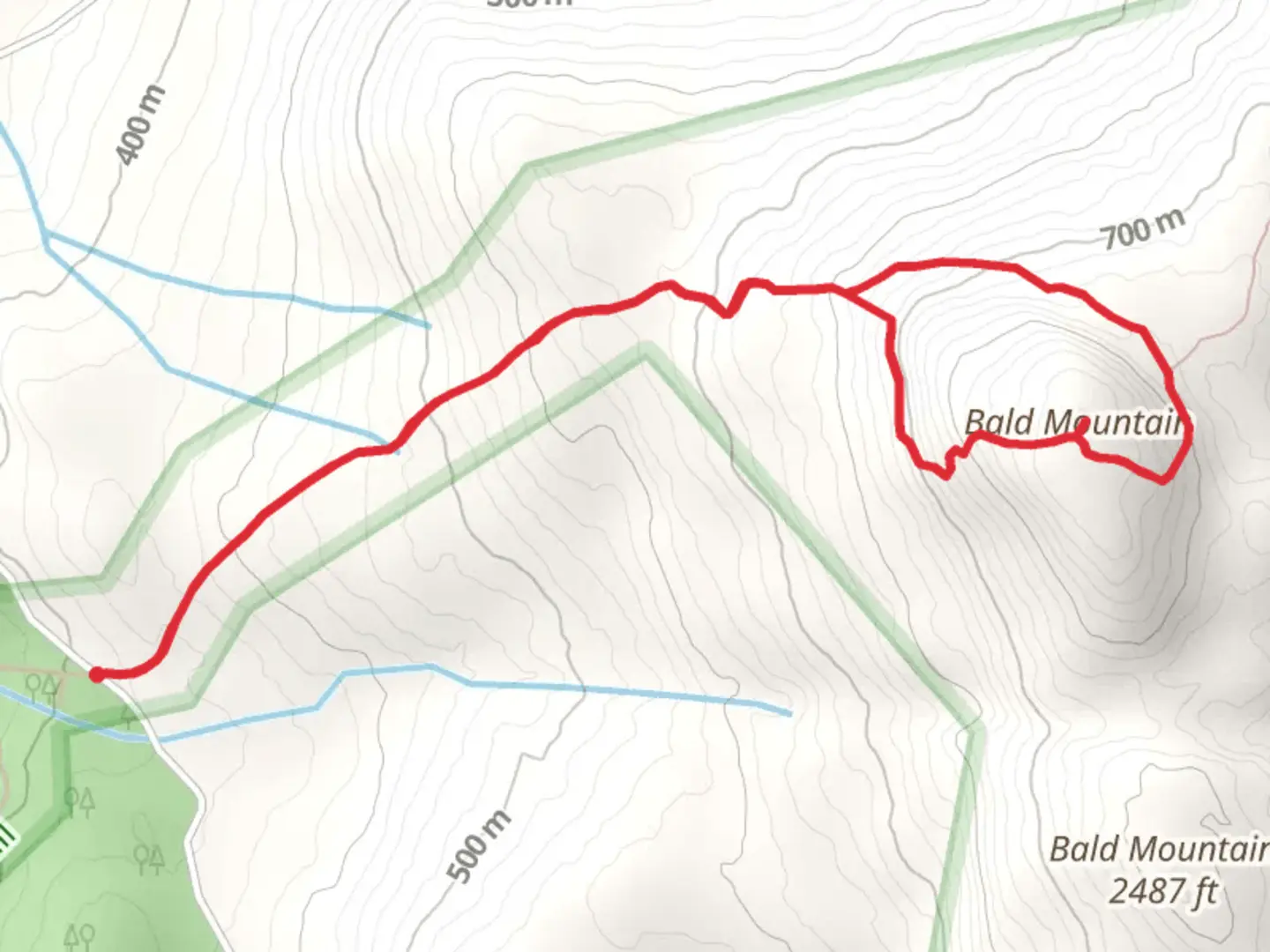 An image depicting the trail Bald Mountain bypass Trail and its surrounding area.