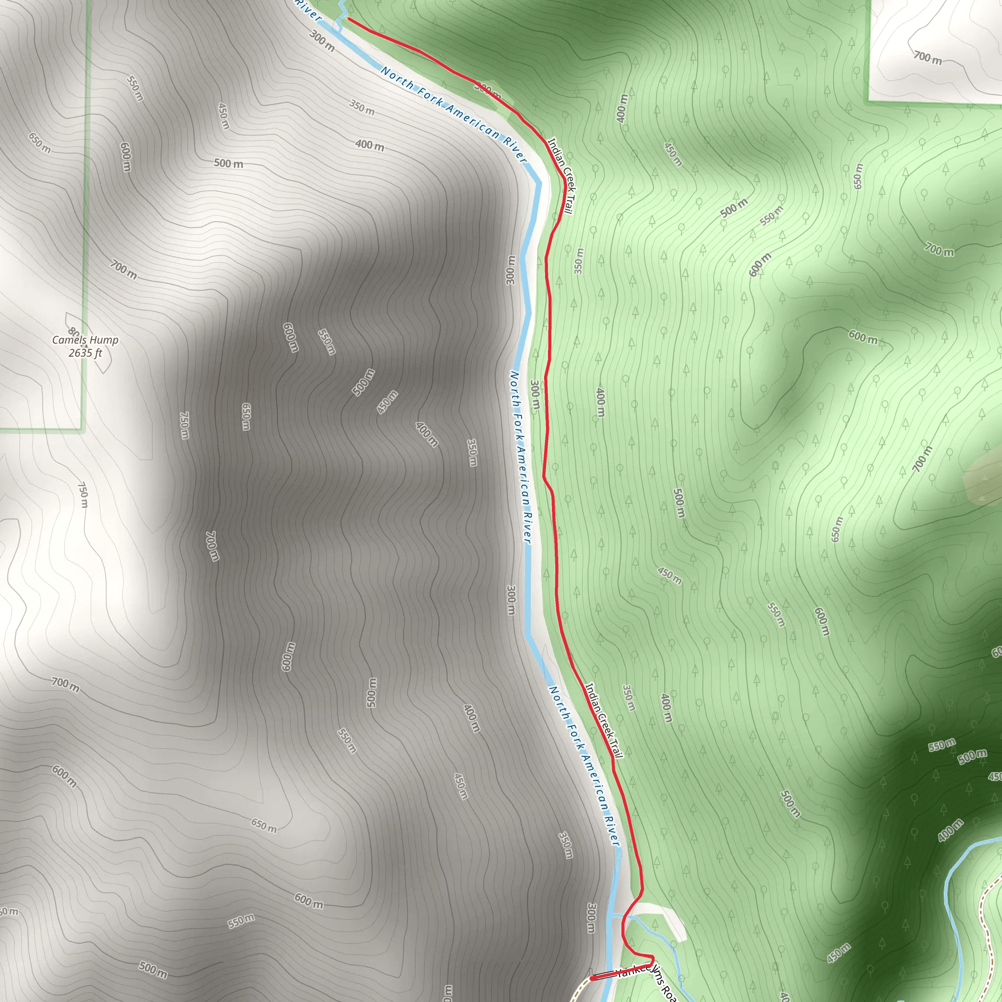 Indian Creek Trail mobile static map