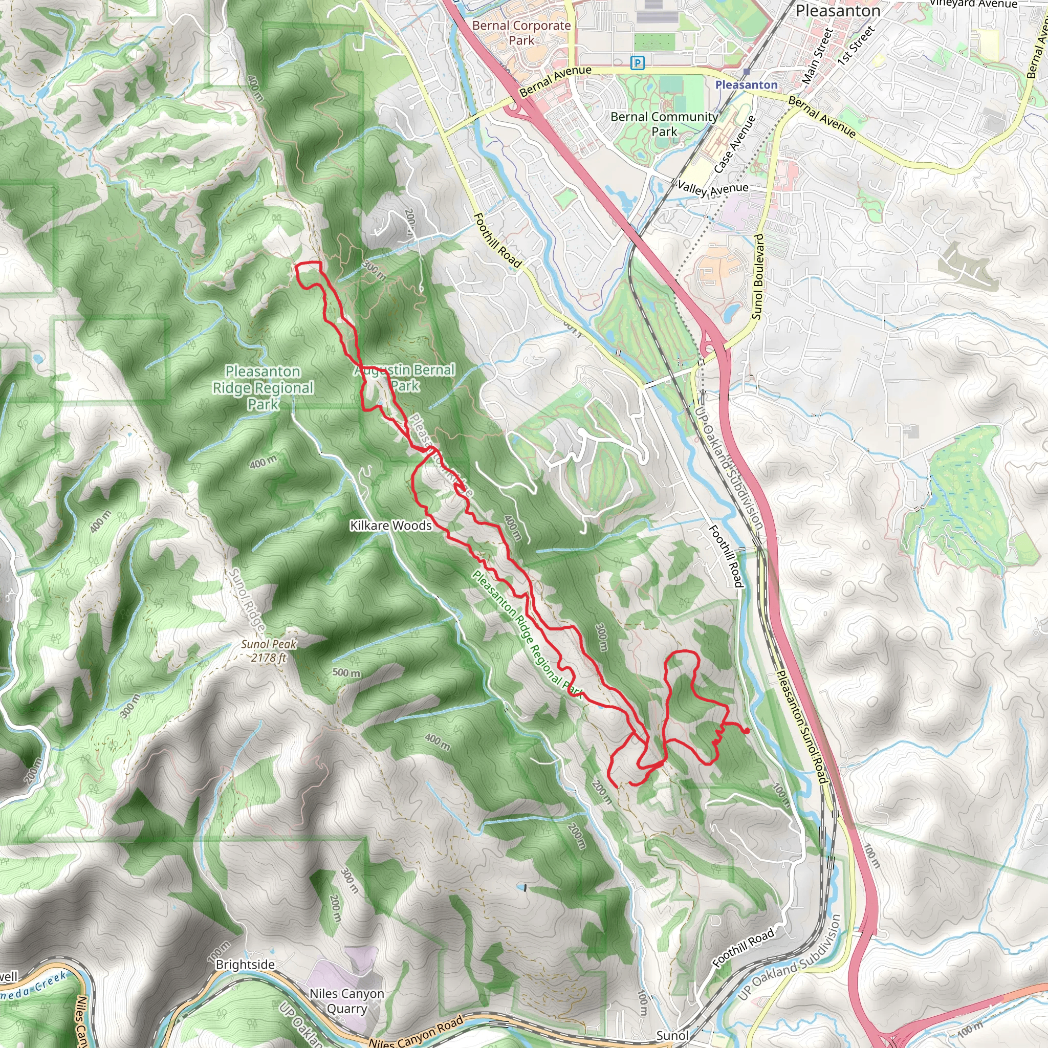 Blue Oak Knoll Loop Trail mobile static map