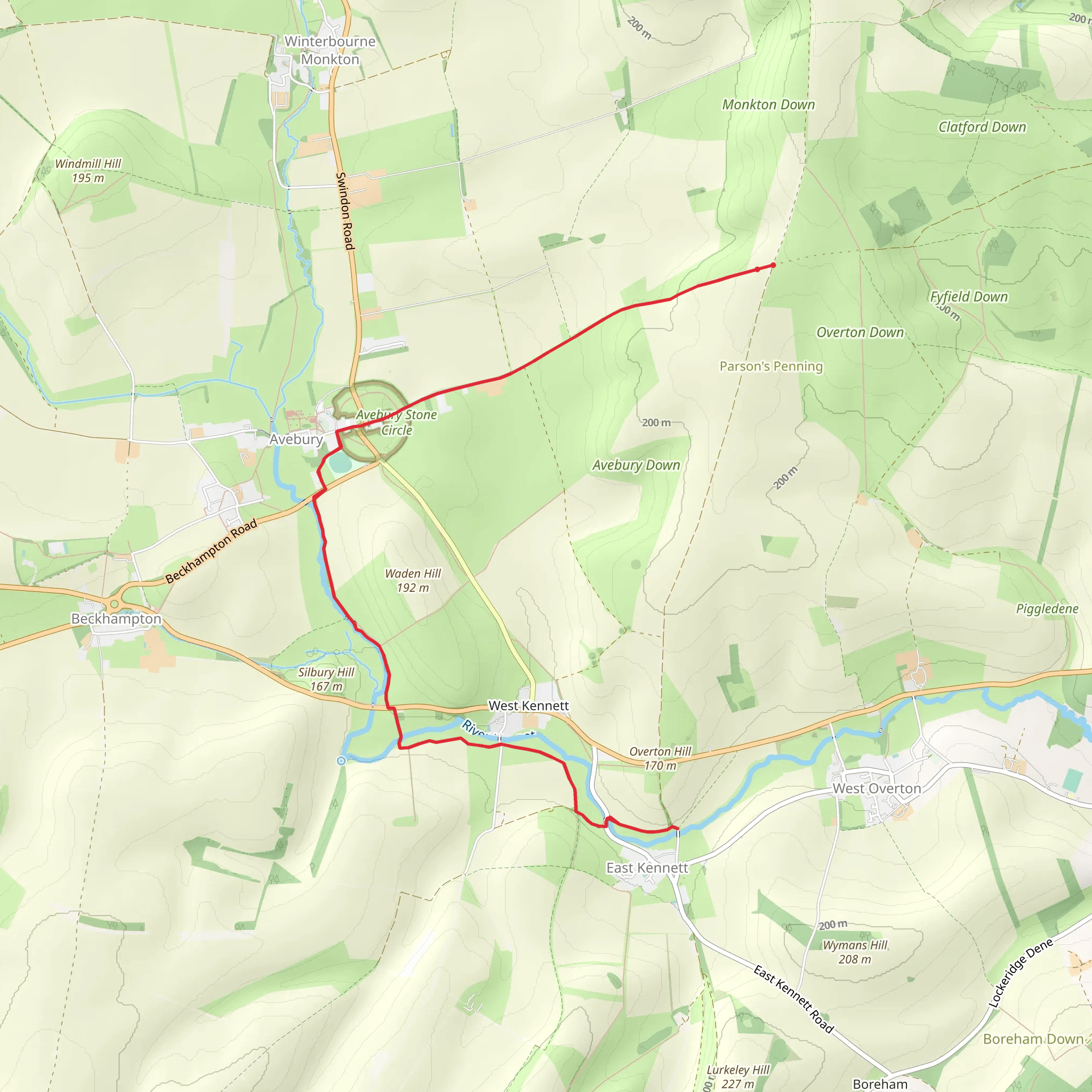 Great Stones Way - Avebury mobile static map