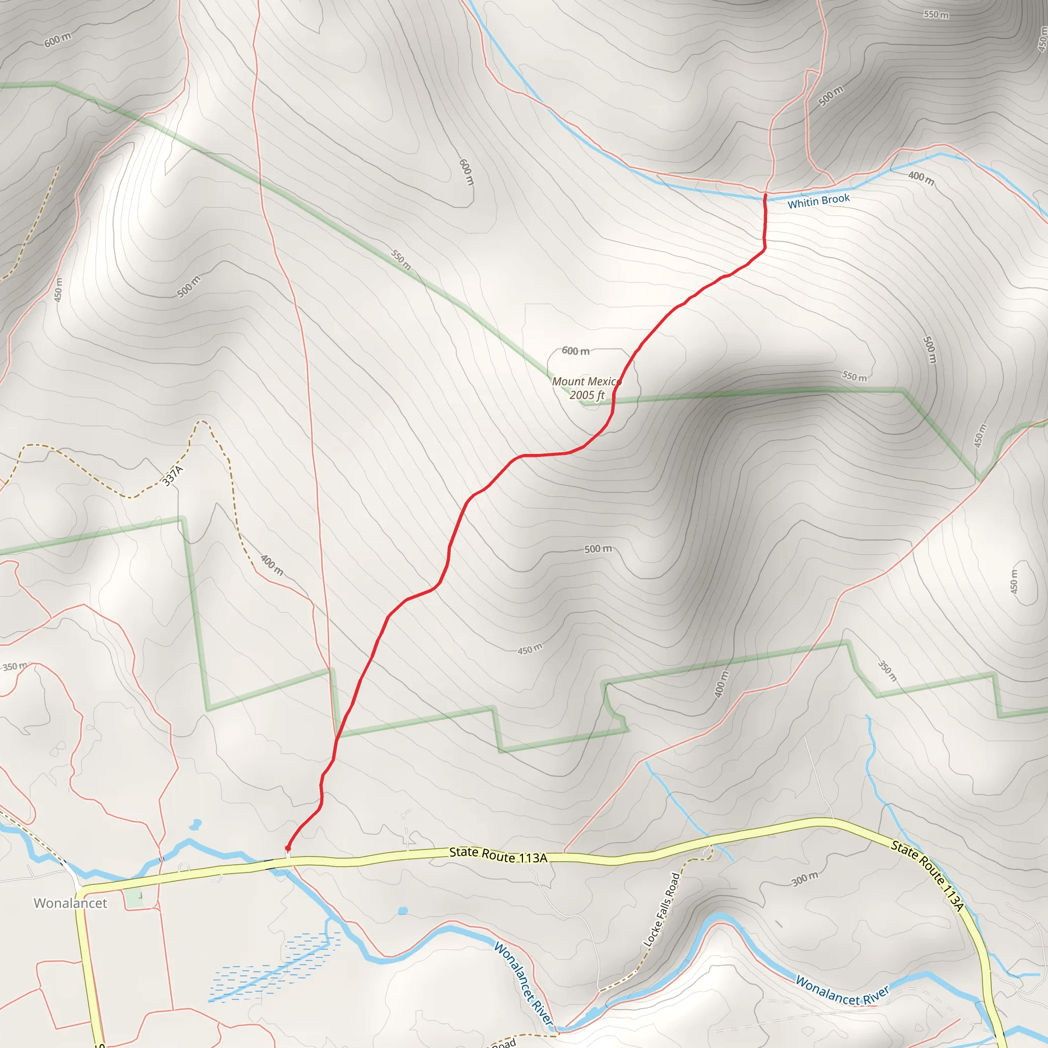 Mount Mexico via Cabin Trail mobile static map