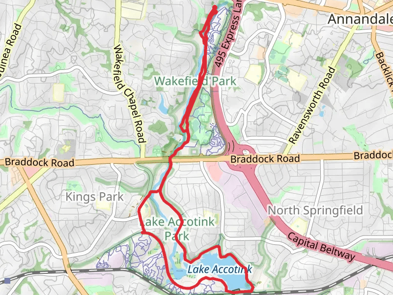 Cross Country and Lake Accotink Loop Trail