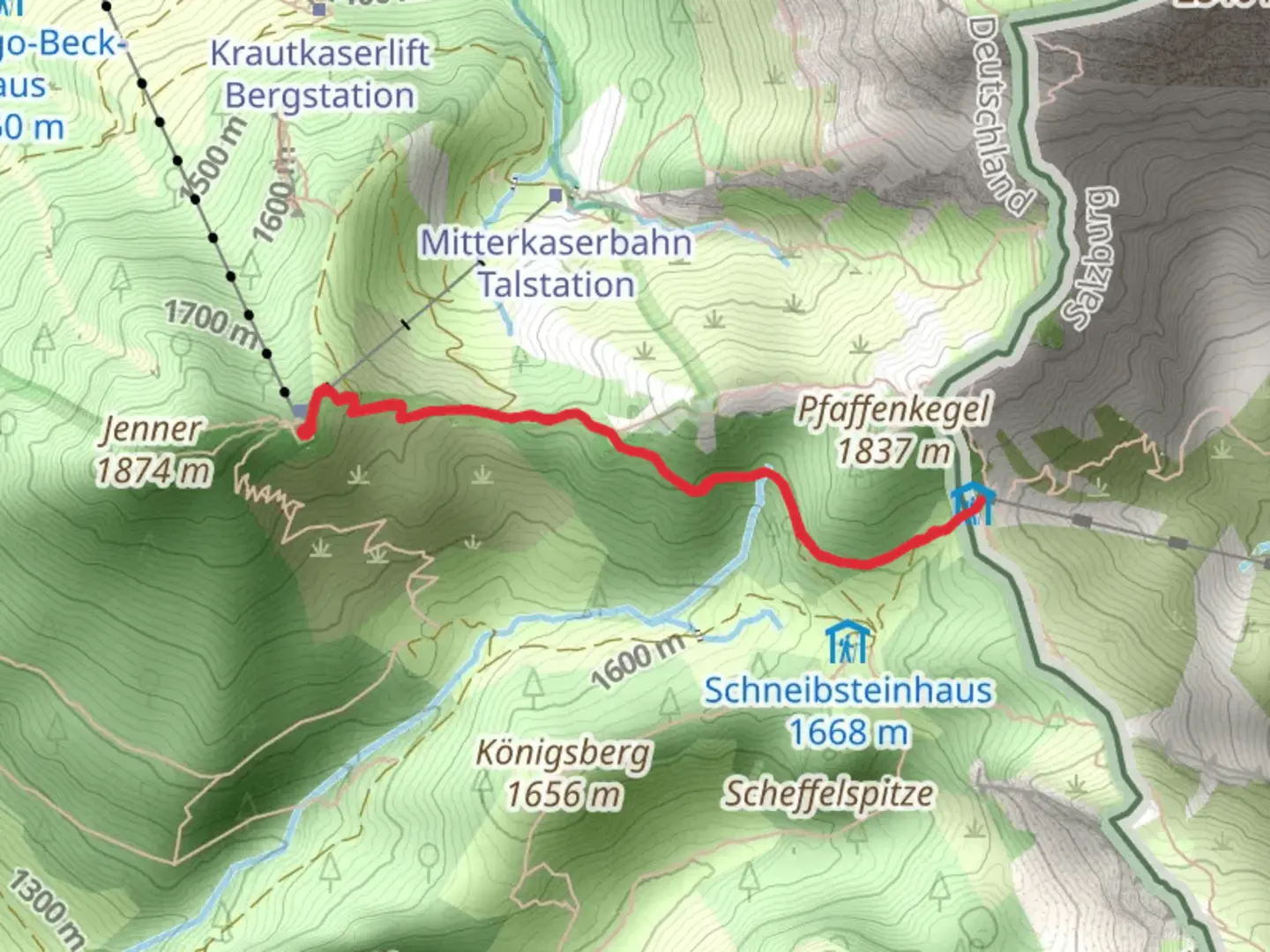 An image depicting the trail Torrener Joch via Grosse Reibh and its surrounding area.