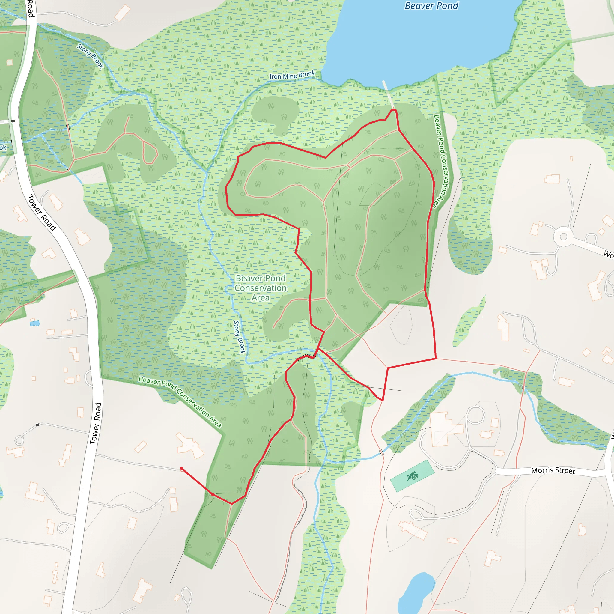Stony Brook Loop via Red Trail mobile static map
