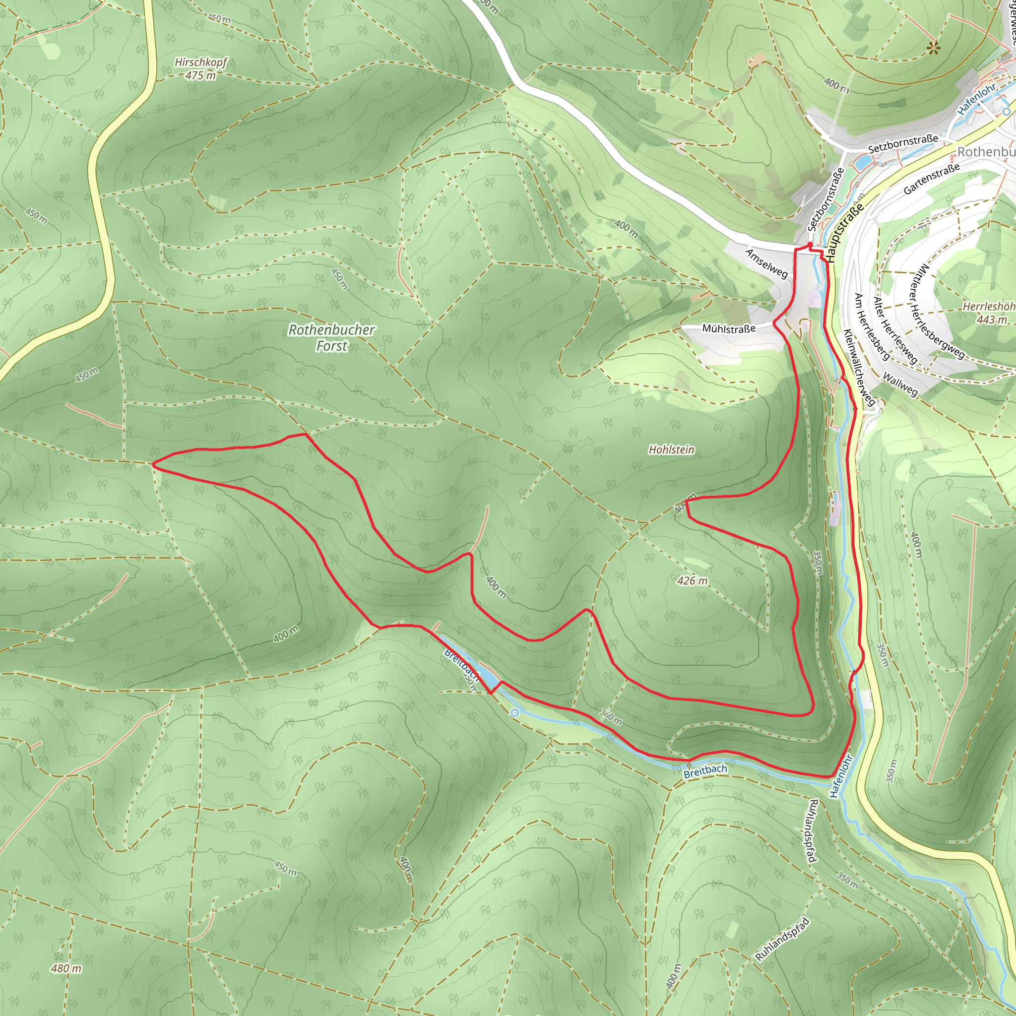 Breitbach via Ortswanderweg Rothenbuch mobile static map