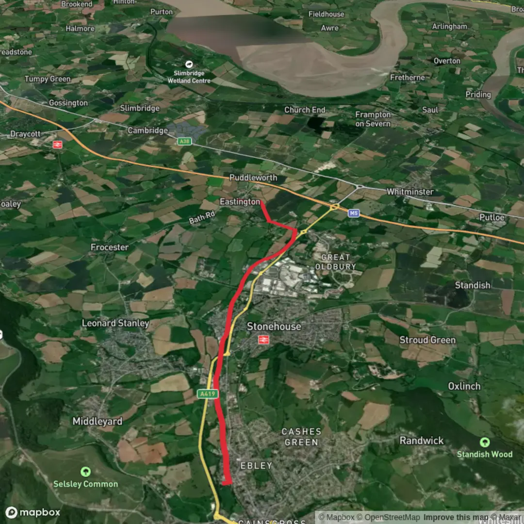 An image depicting the trail Hike from Ebley to Lazy Goose and its surrounding area.