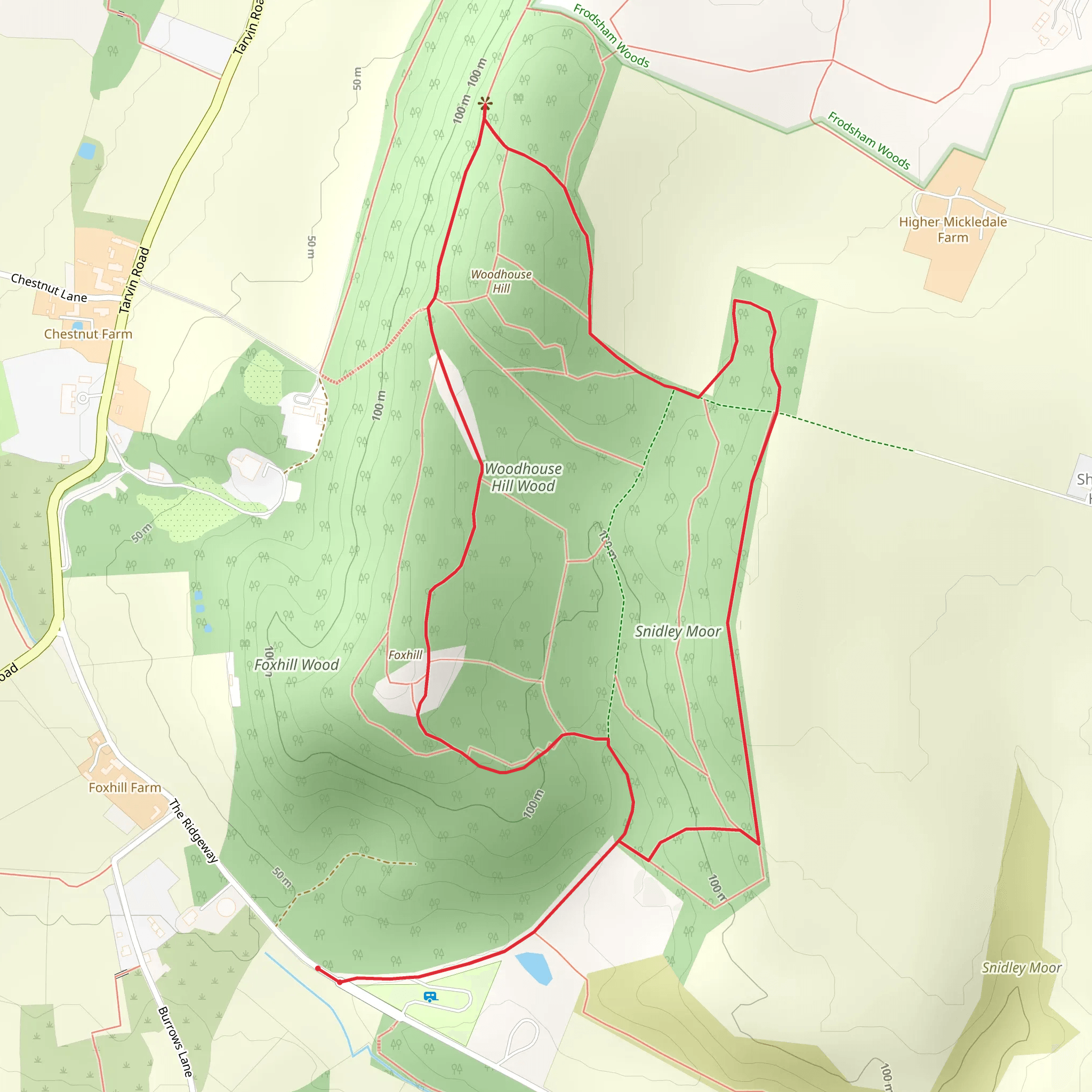 Woodhouse Mill Wood Loop mobile static map