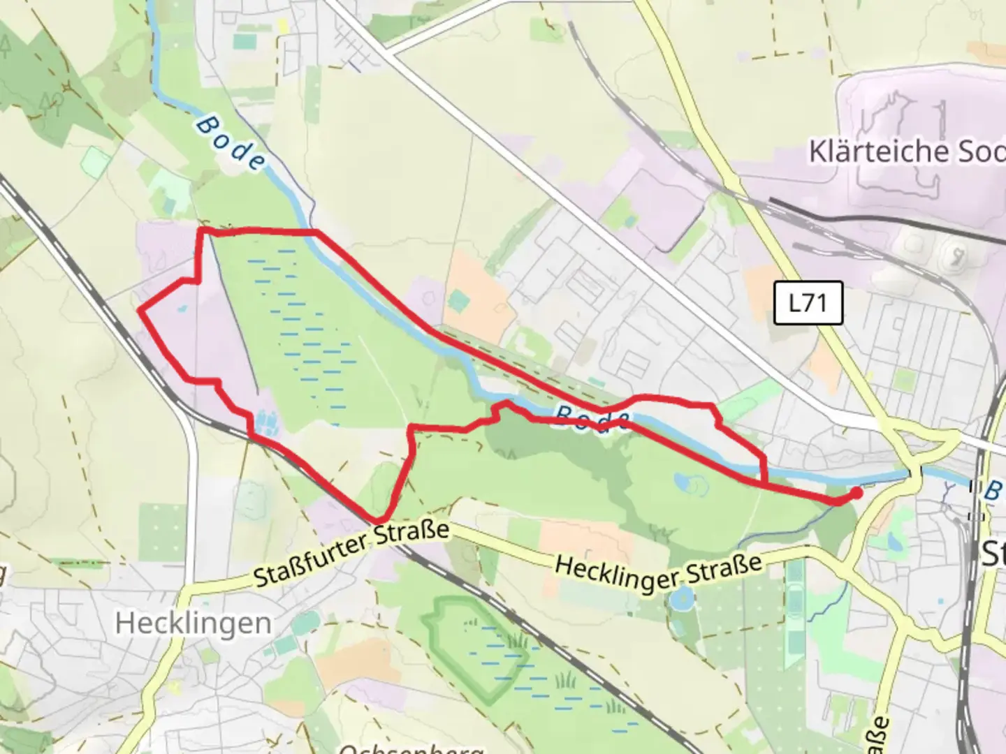 An image depicting the trail Gänsefurth Loop via Bode and its surrounding area.