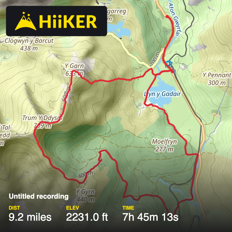 A map preview of the recording Rhyd ddu.