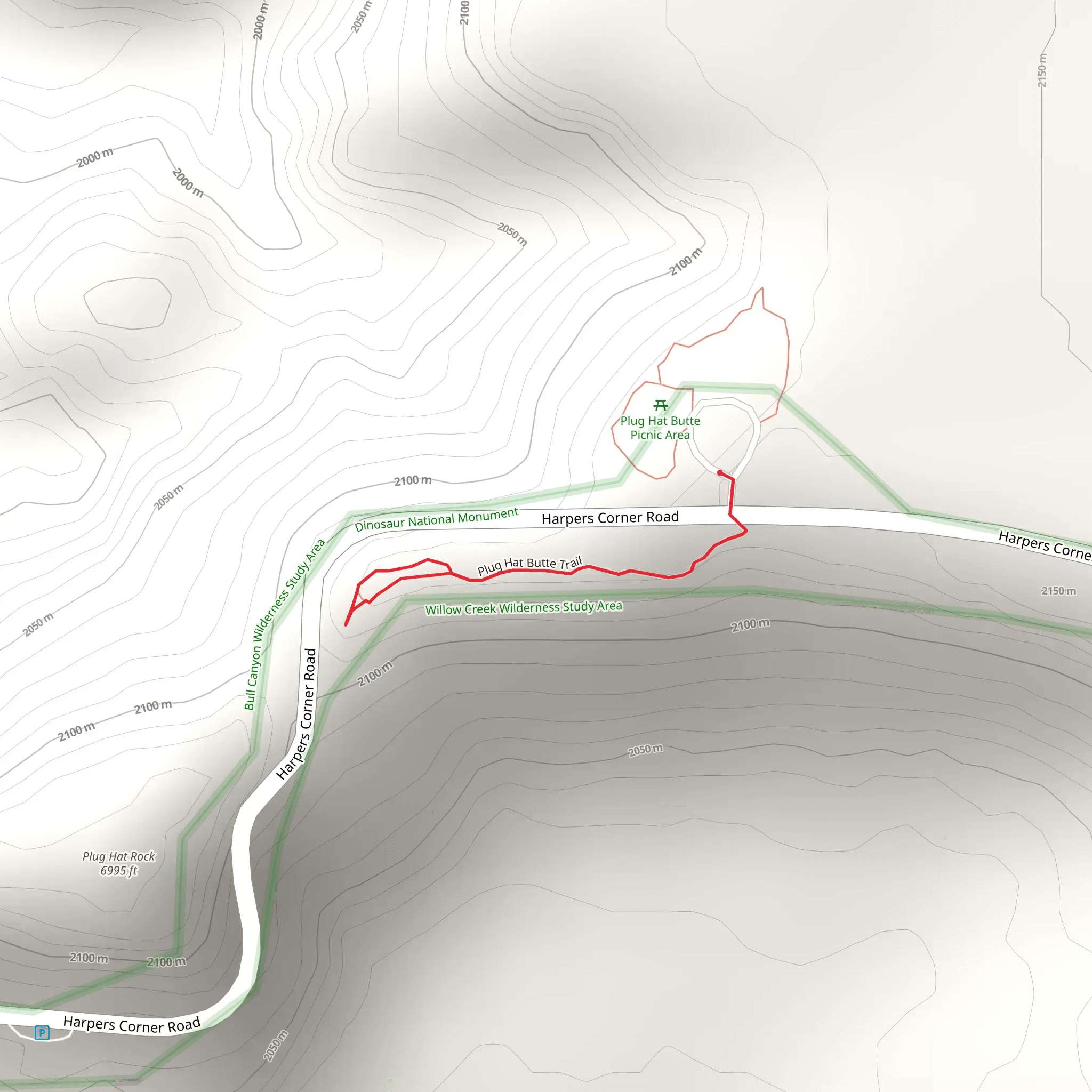 Plug Hat Butte Trail mobile static map