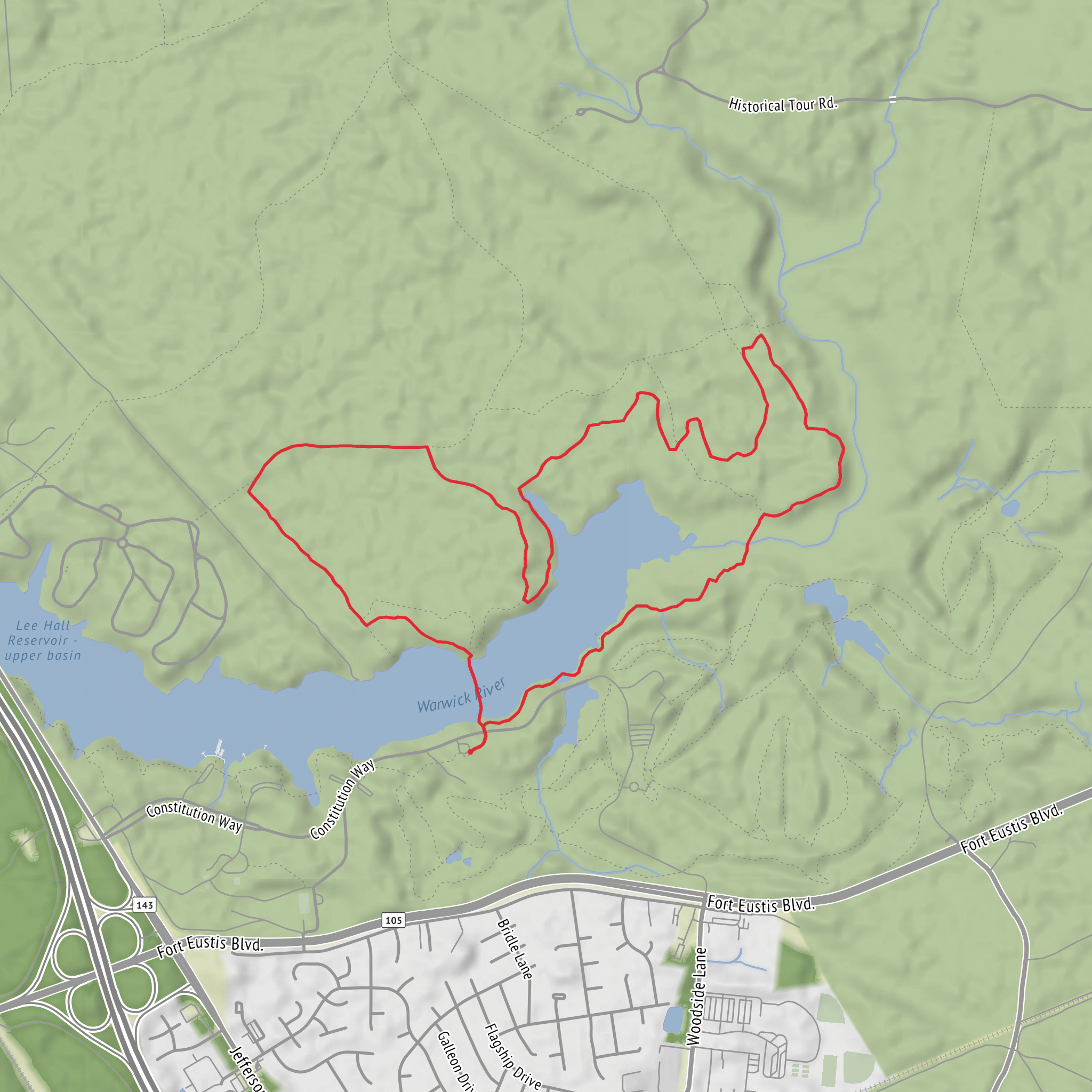 Wynnis Mil Loop, White Oak Trail and Sycamore Creek Trail mobile static map